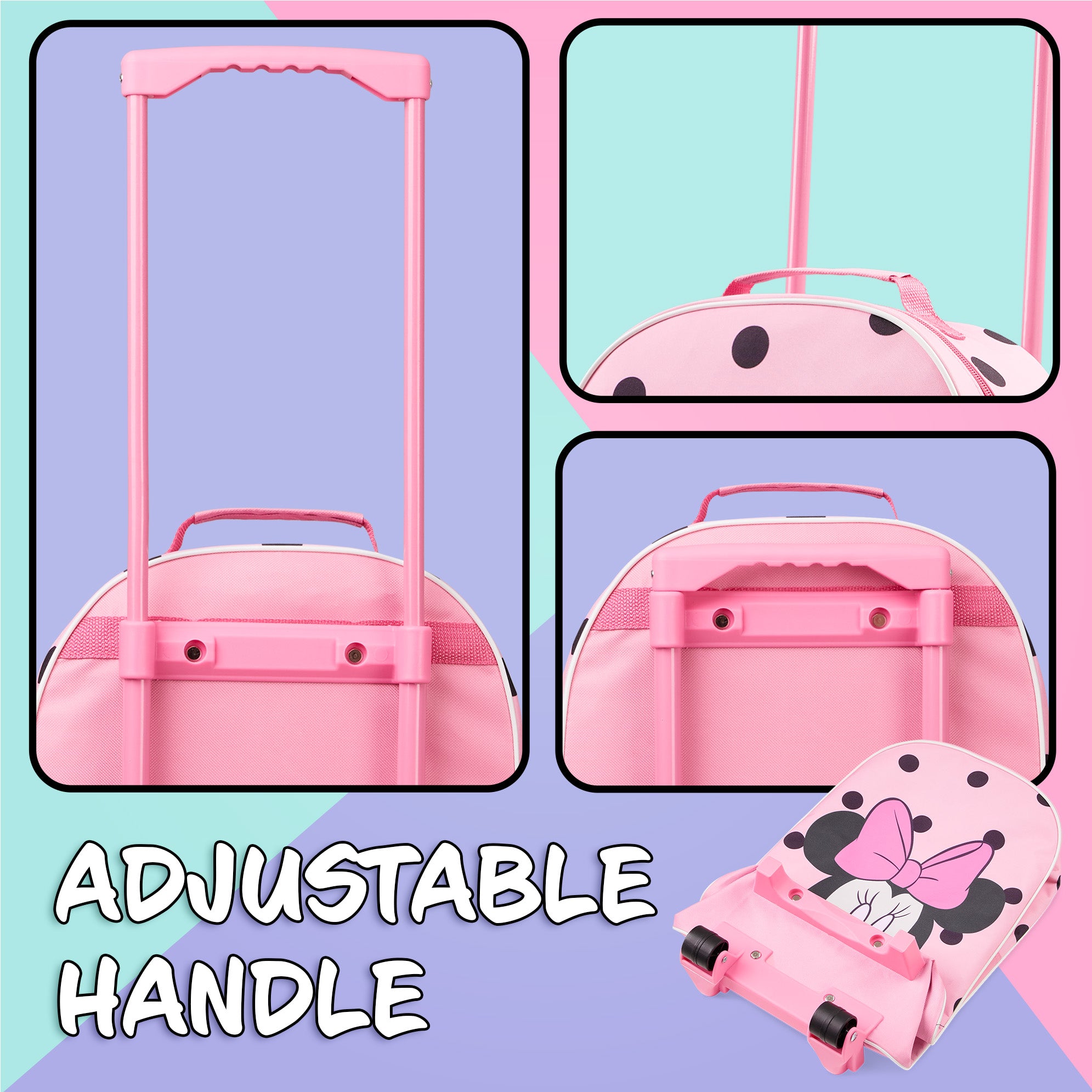 disney-valise-enfant-minnie-rose-roulettes-cabine-pliable image 3