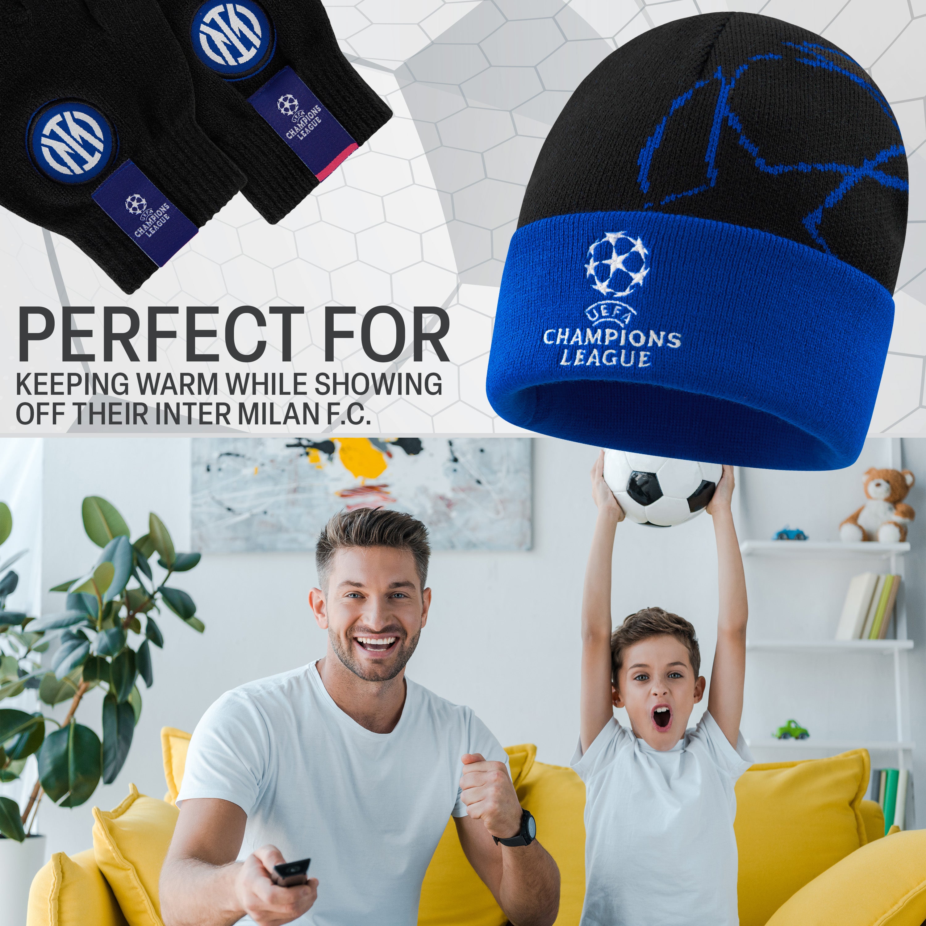 inter-milan-bonnet-gants-enfant-hiver-supporter image 2