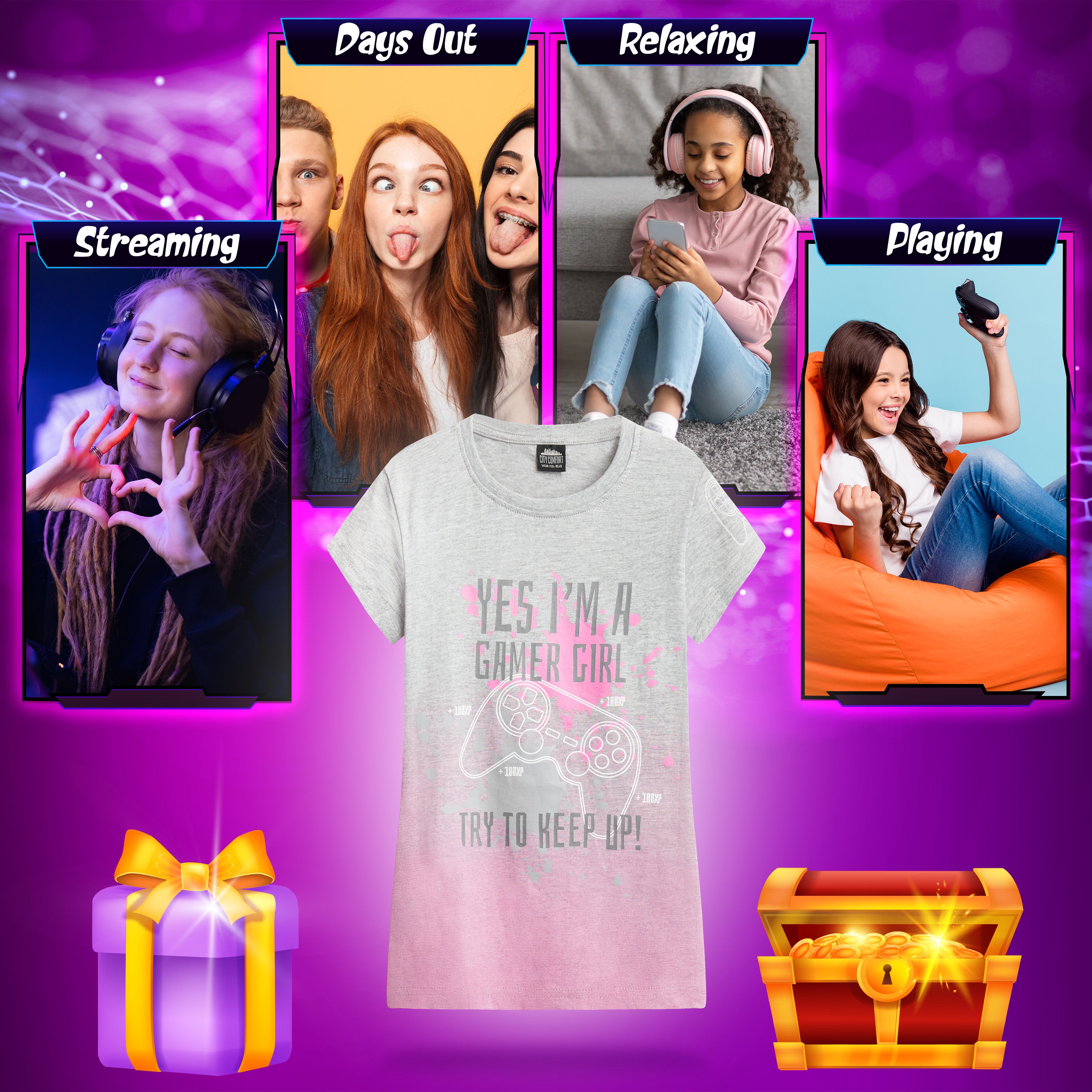 get-trend-girls-t-shirt-gamer-girl-9-10-ans-coton image 4