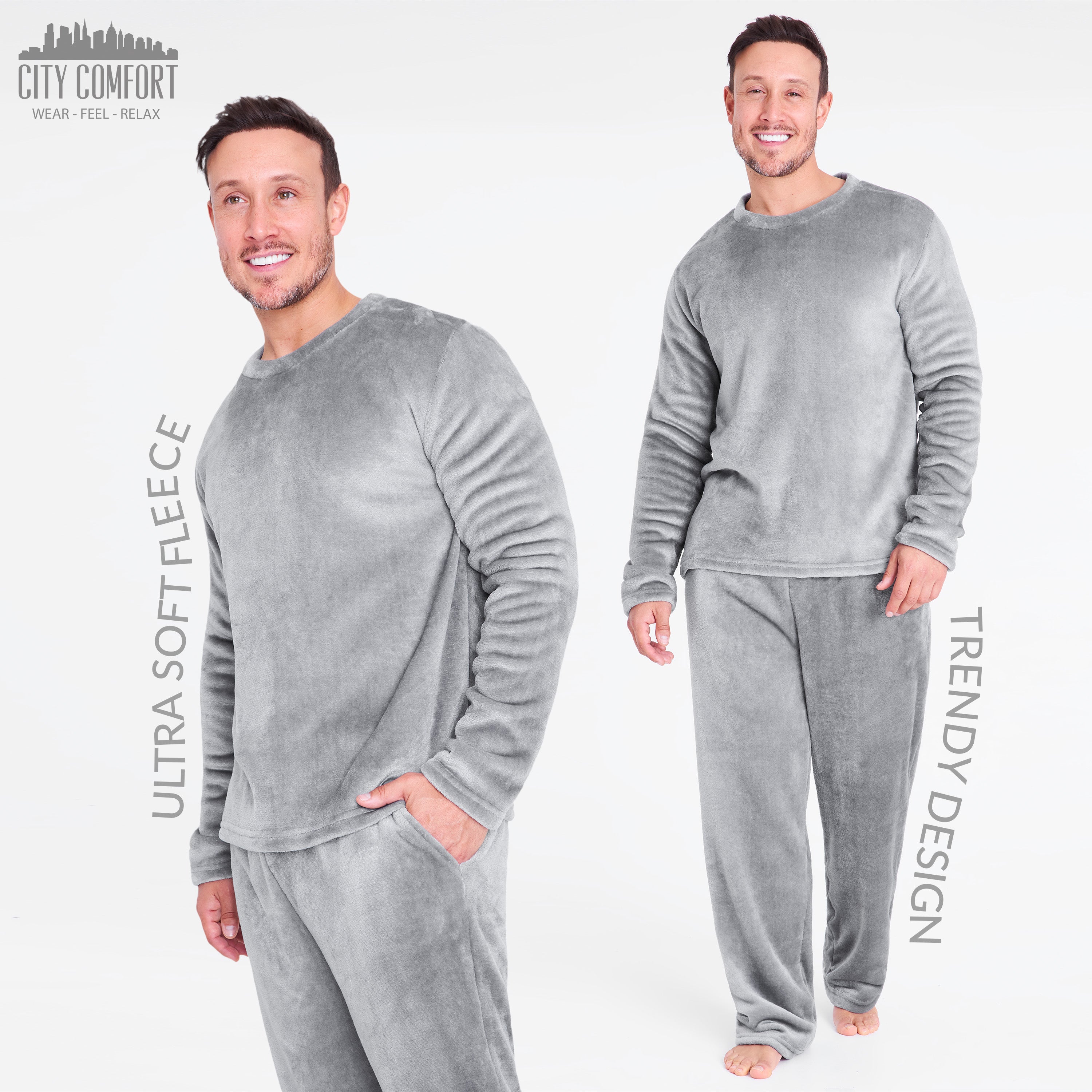 citycomfort-pyjama-homme-polaire-2-pi-ces-noir image 7