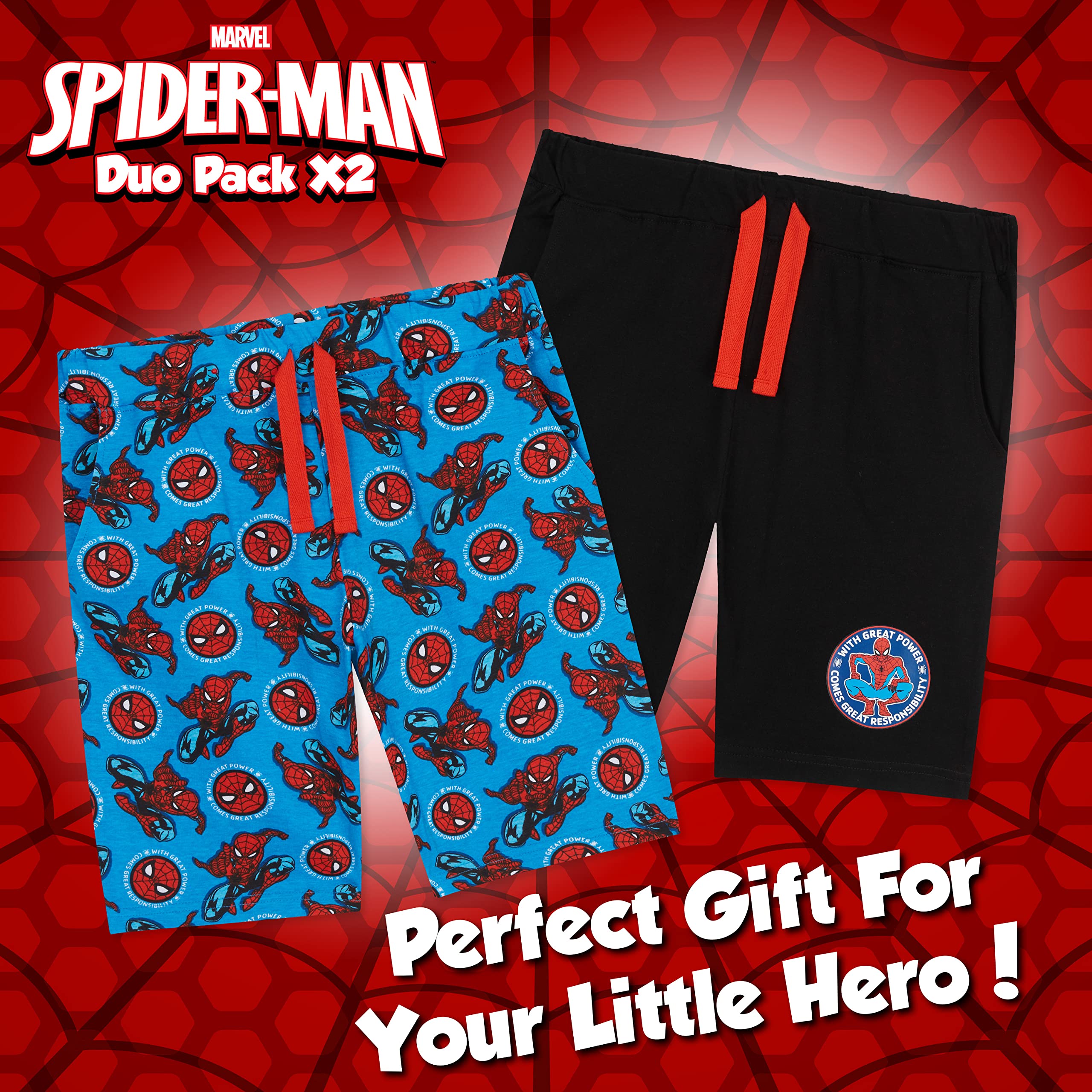 marvel-spider-man-short-gar-on-coton-lot-2-bermuda-poches-2-14-ans-2 image 4