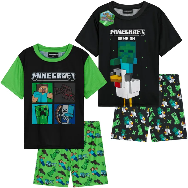 minecraft-pyjama-gar-on-manches-courtes-lot-de-2-gamer image 1
