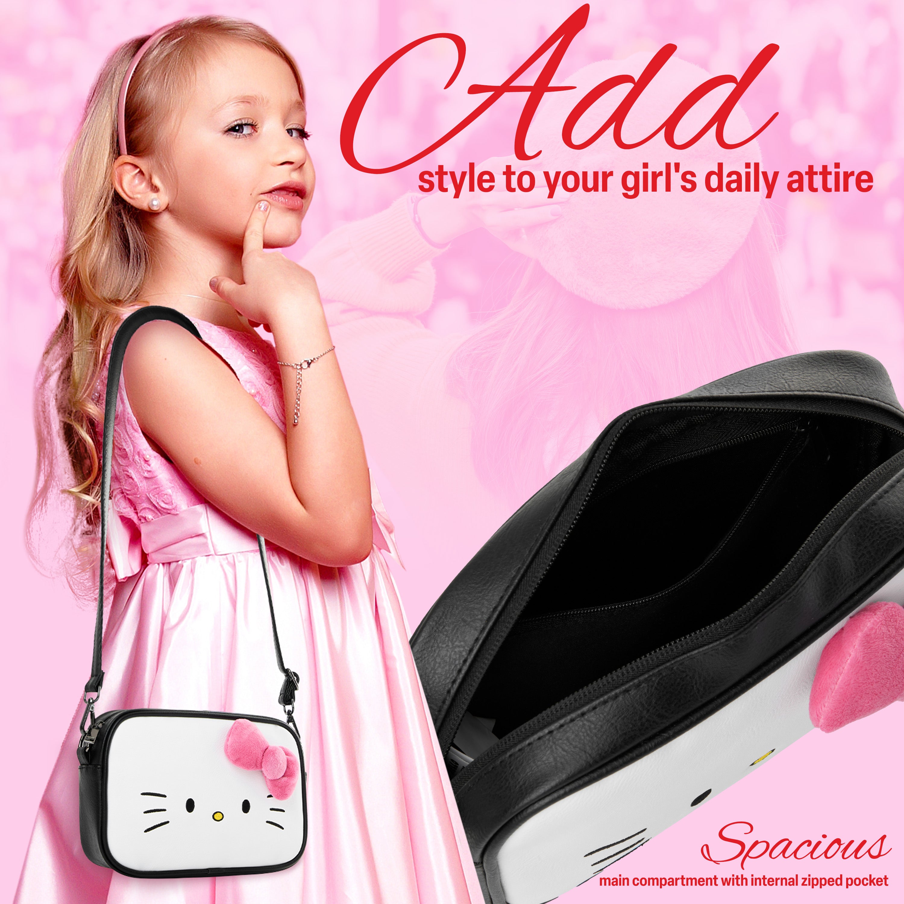 hello-kitty-sac-fille-bandouli-re-zipp-sangle-r-glable image 3