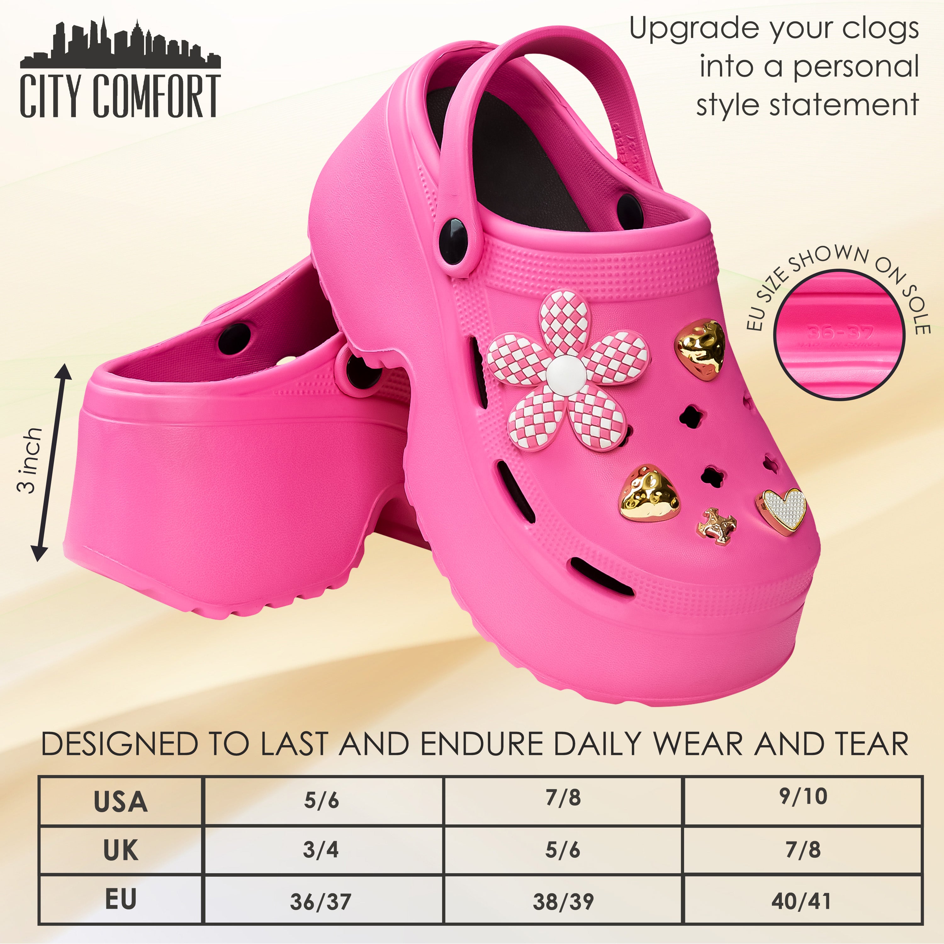 citycomfort-platform-sabots-femme-rose-charms image 6