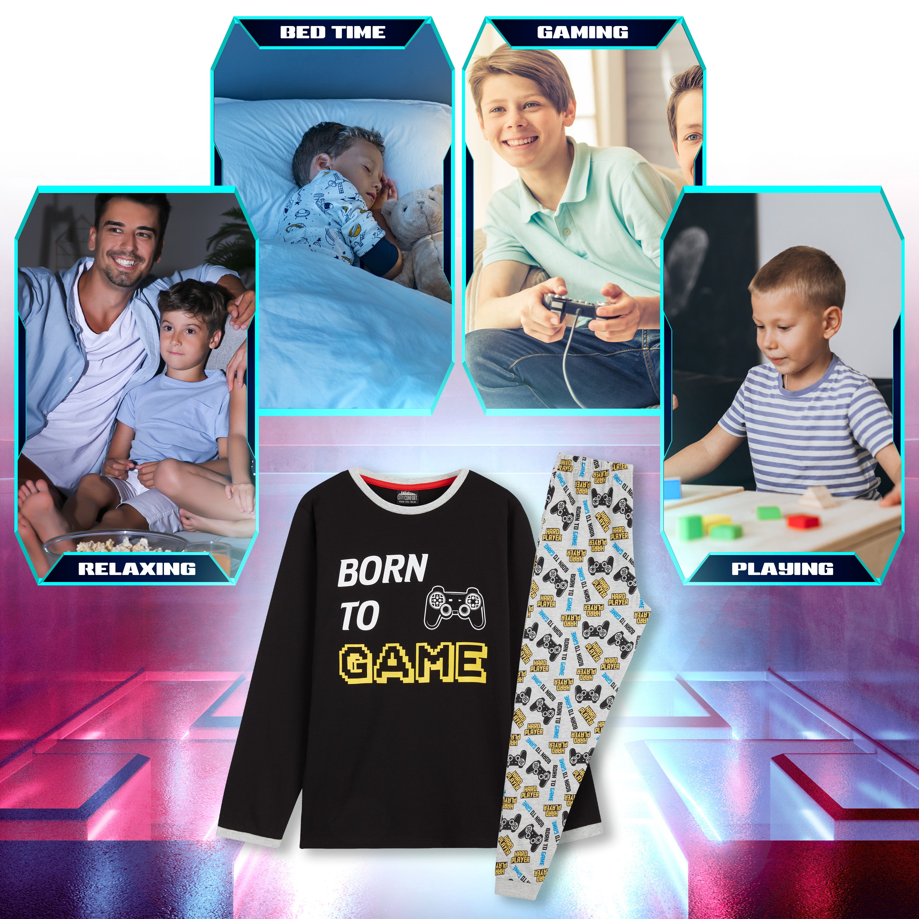 pyjama-gamer-gar-on-citycomfort-coton-manches-longues image 4