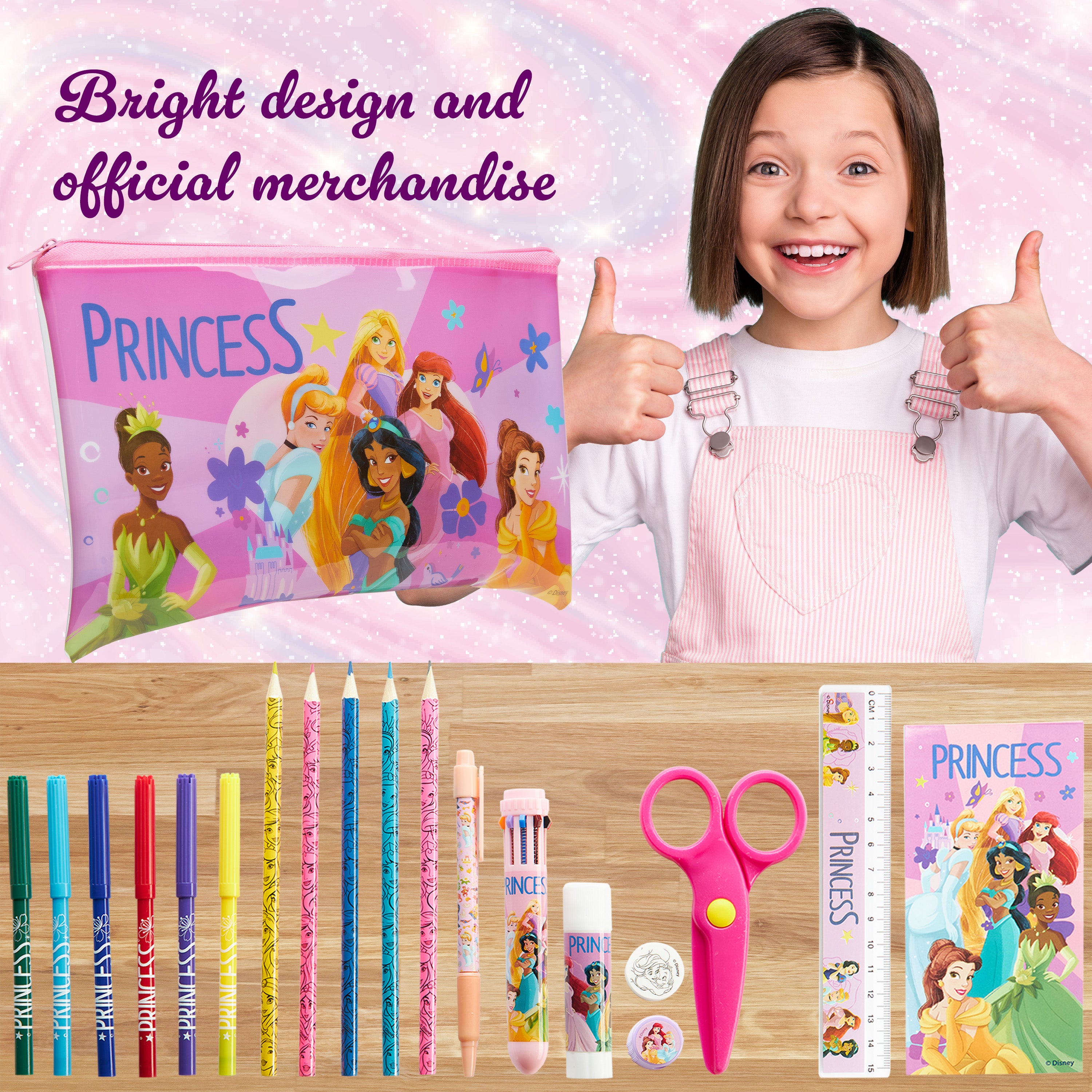 disney-princesses-trousse-garnie-papeterie-fille-25-cm image 4