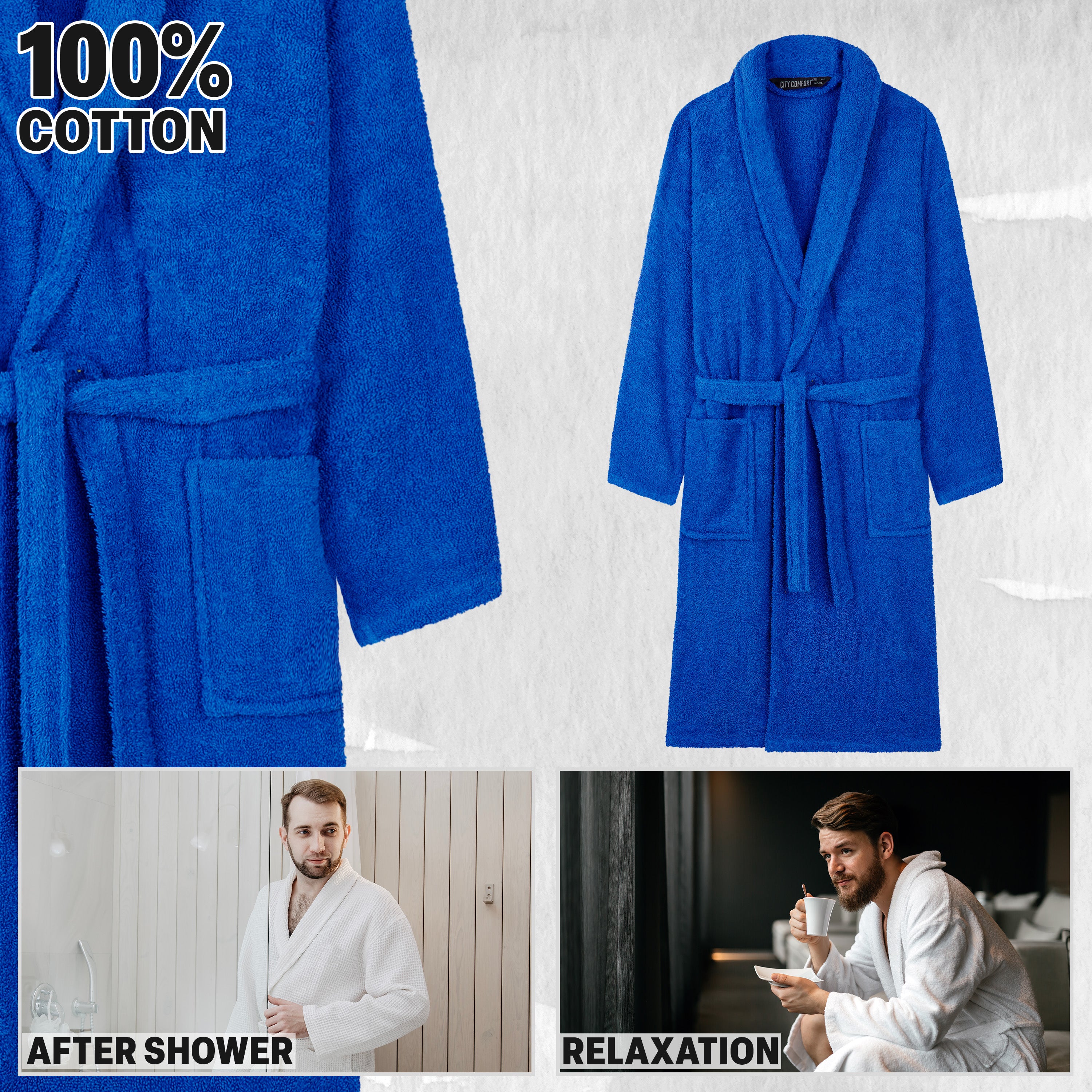 get-trend-men-peignoir-homme-coton-ponge-bleu-col-ch-le image 5