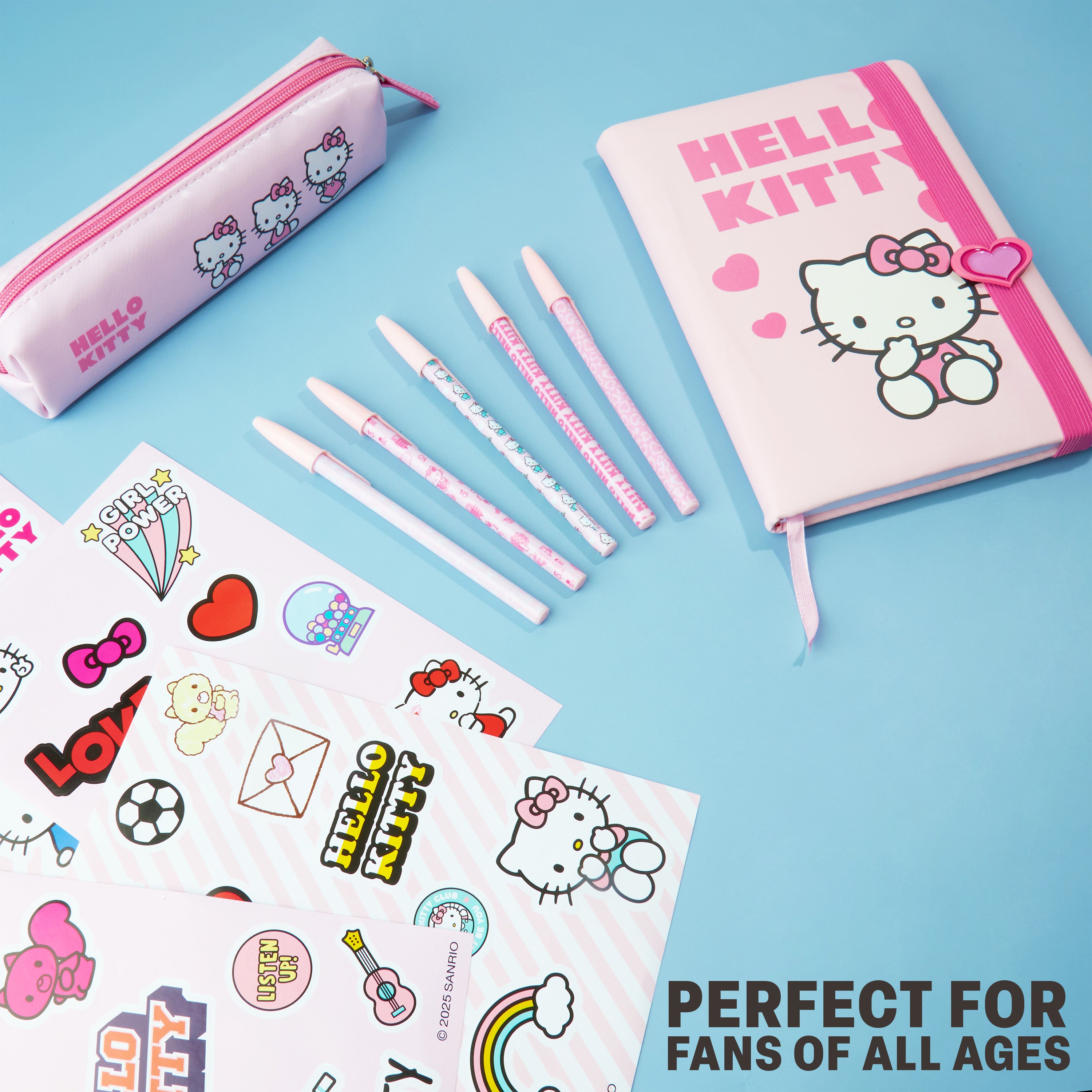 hello-kitty-set-papeterie-rose-trousse-carnet-stickers-stylos image 5