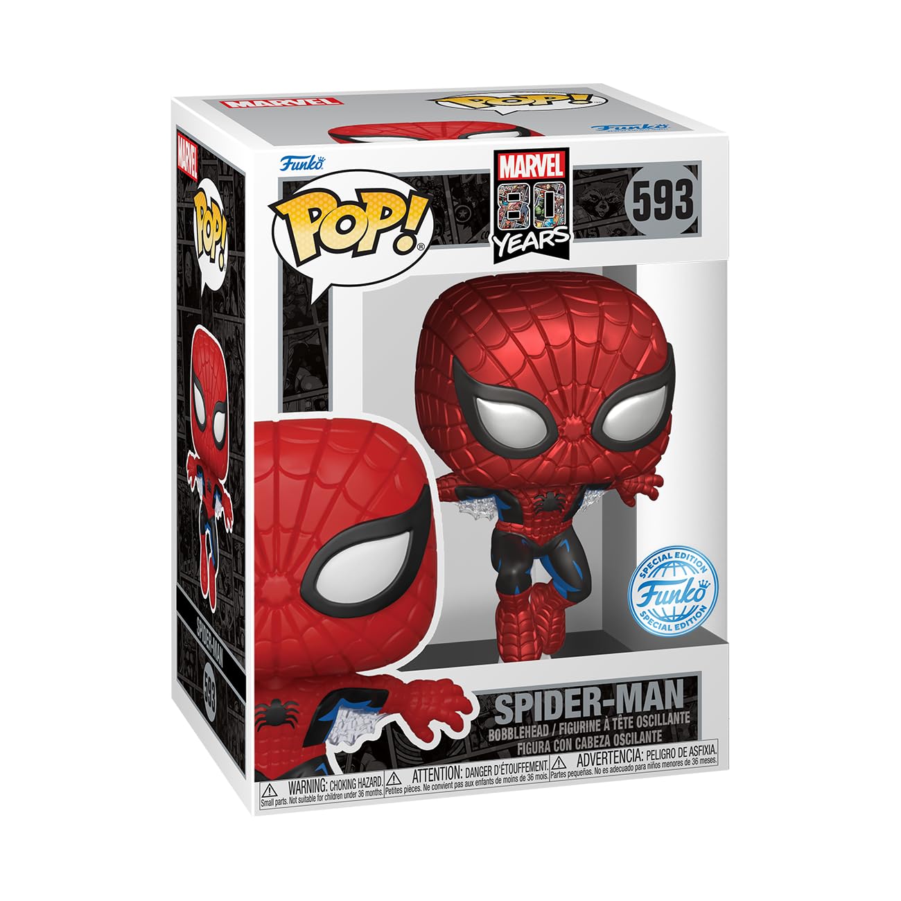 funko-pop-spider-man-comic-cover-figurine-t-shirt-l-m-tallique image 4