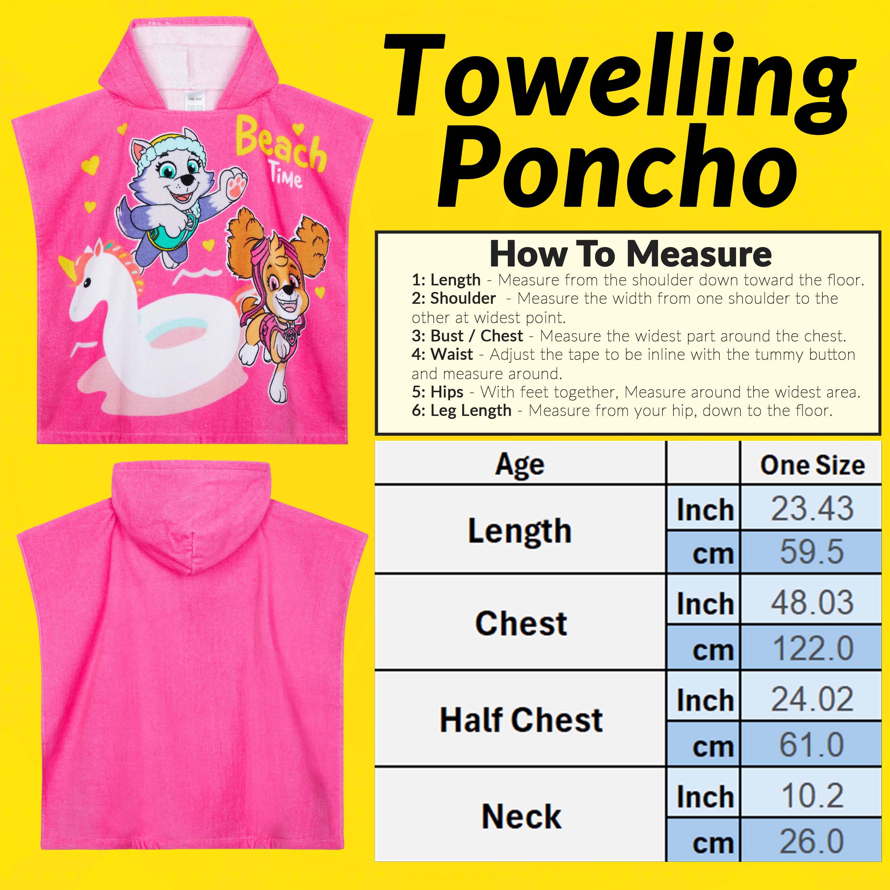 paw-patrol-poncho-de-bain-fille-skye-everest-coton-capuche image 6