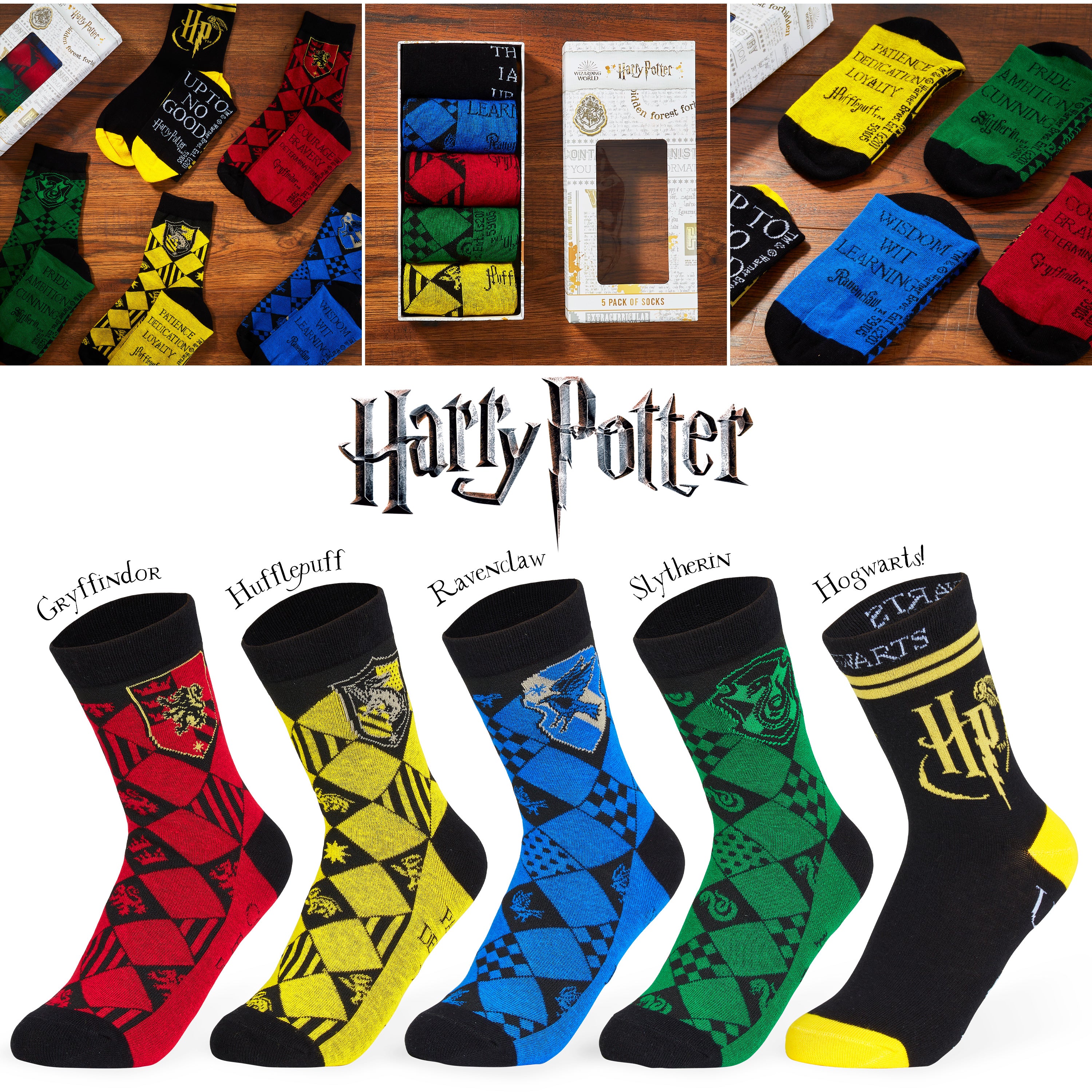 harry-potter-chaussettes-lot-5-paires-coton-36-40-poudlard image 5