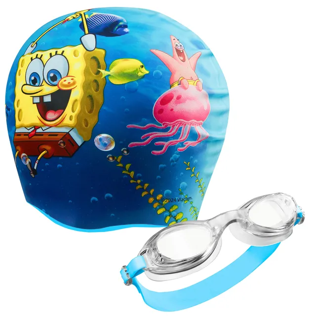 bob-ponge-lunettes-piscine-bonnet-bain-enfant-silicone image 1