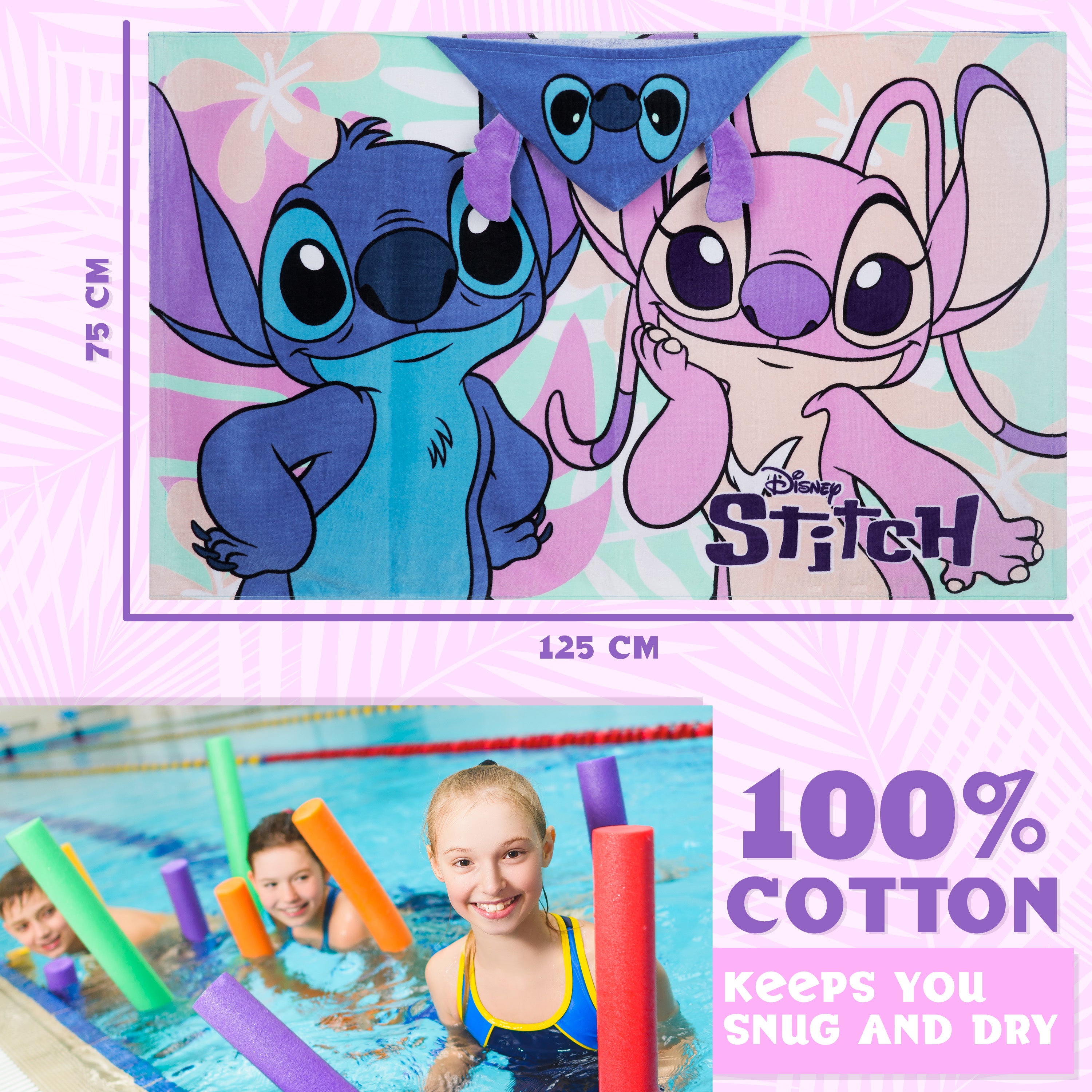 disney-stitch-serviette-capuche-enfant-poncho-bain-absorbant image 5