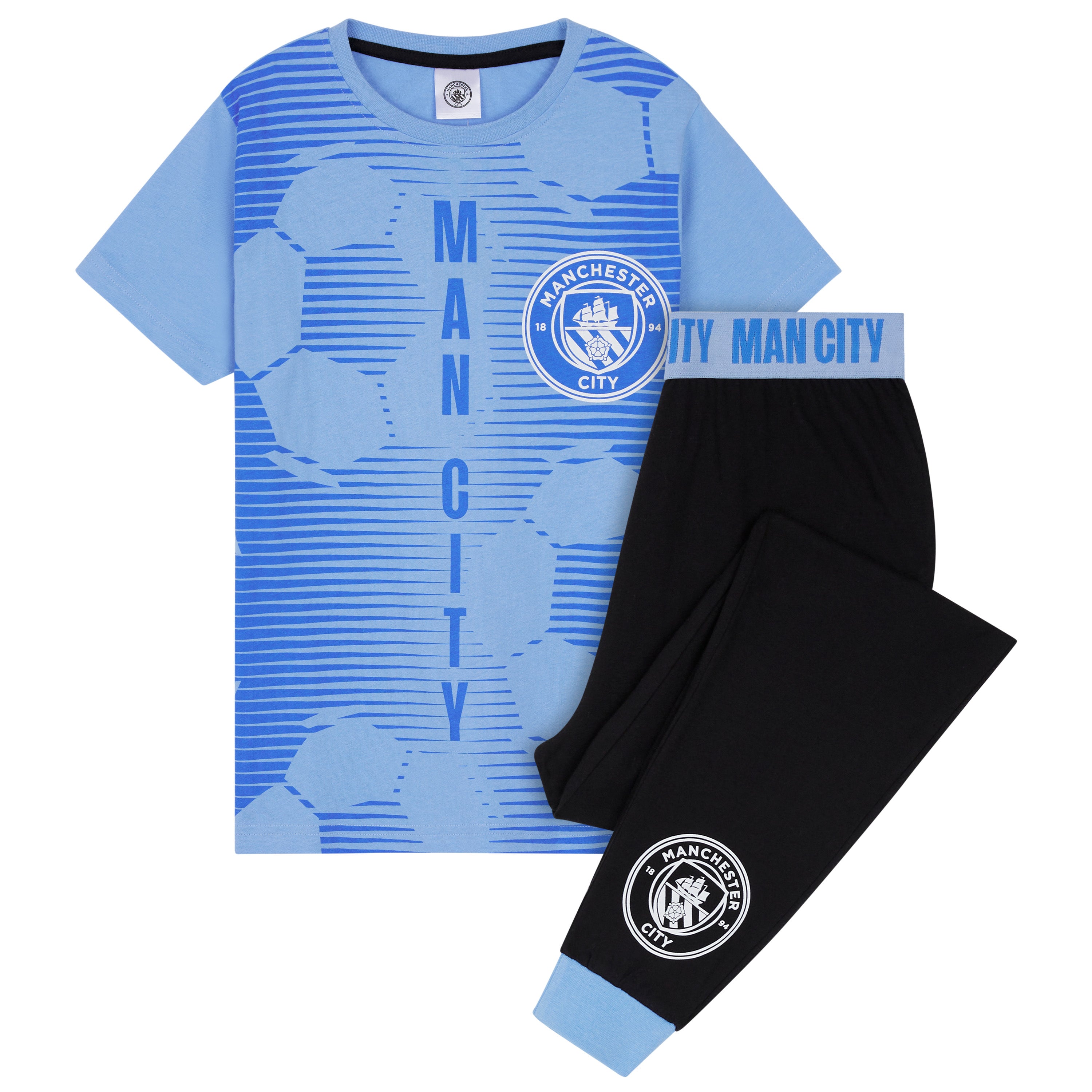 manchester-city-pyjama-gar-on-coton-2-pi-ces-bleu-7-8-ans image 2