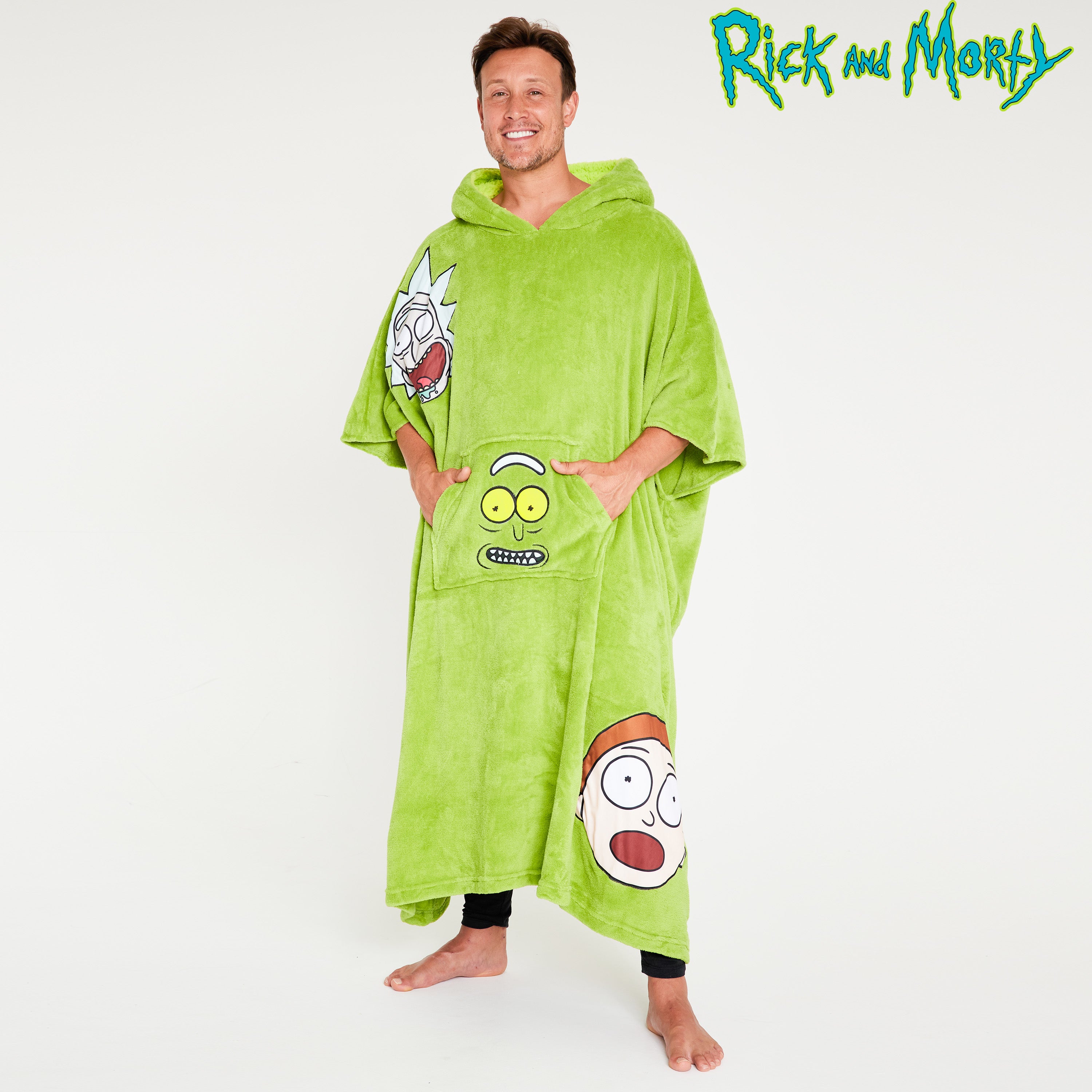 rick-and-morty-sweat-plaid-capuche-sherpa-taille-unique-polaire image 4
