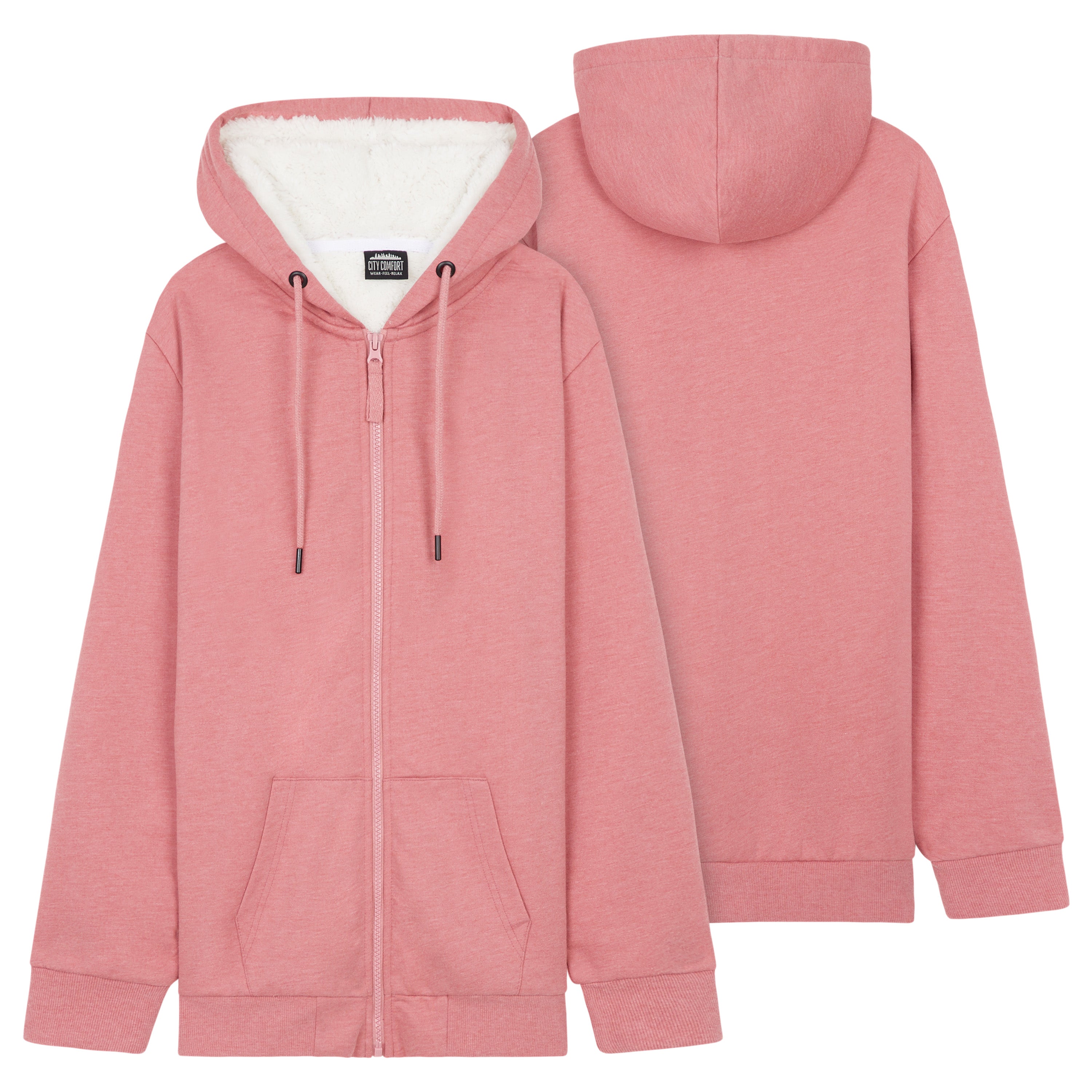 citycomfort-sweat-capuche-zipp-enfant-polaire-rose-9-10-ans image 4