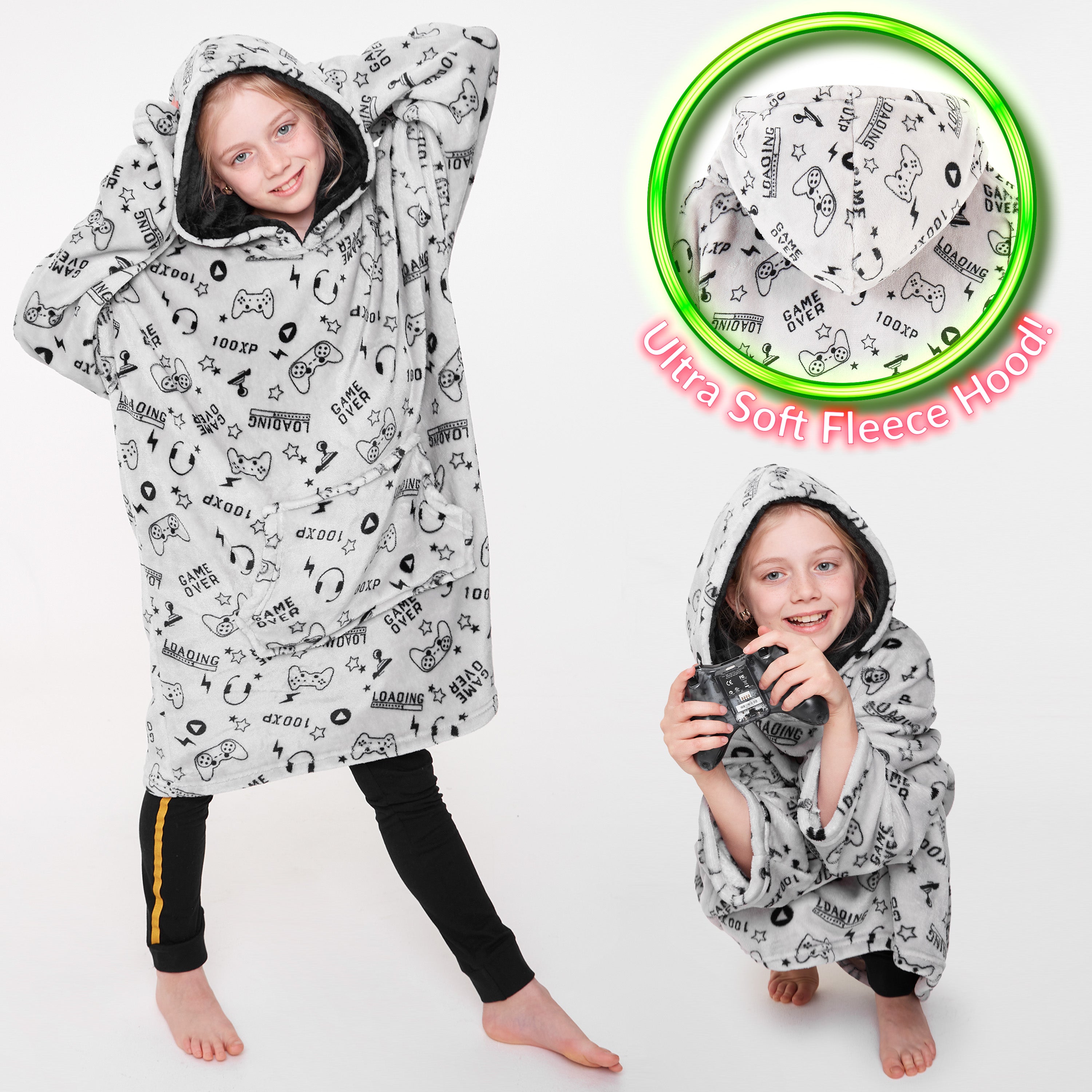 citycomfort-plaid-hoodie-enfant-polaire-sherpa-taille-unique image 5