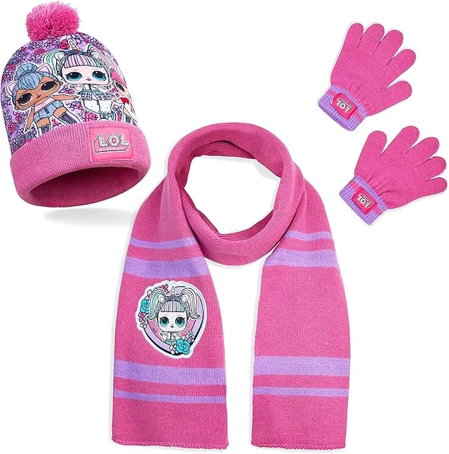 l-o-l-surprise-bonnet-fille-tricot-chaud-gants image 1