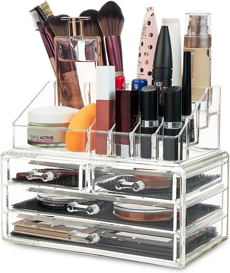 get-trend-organisateur-maquillage-acrylique-4-tiroirs-transparent image 1