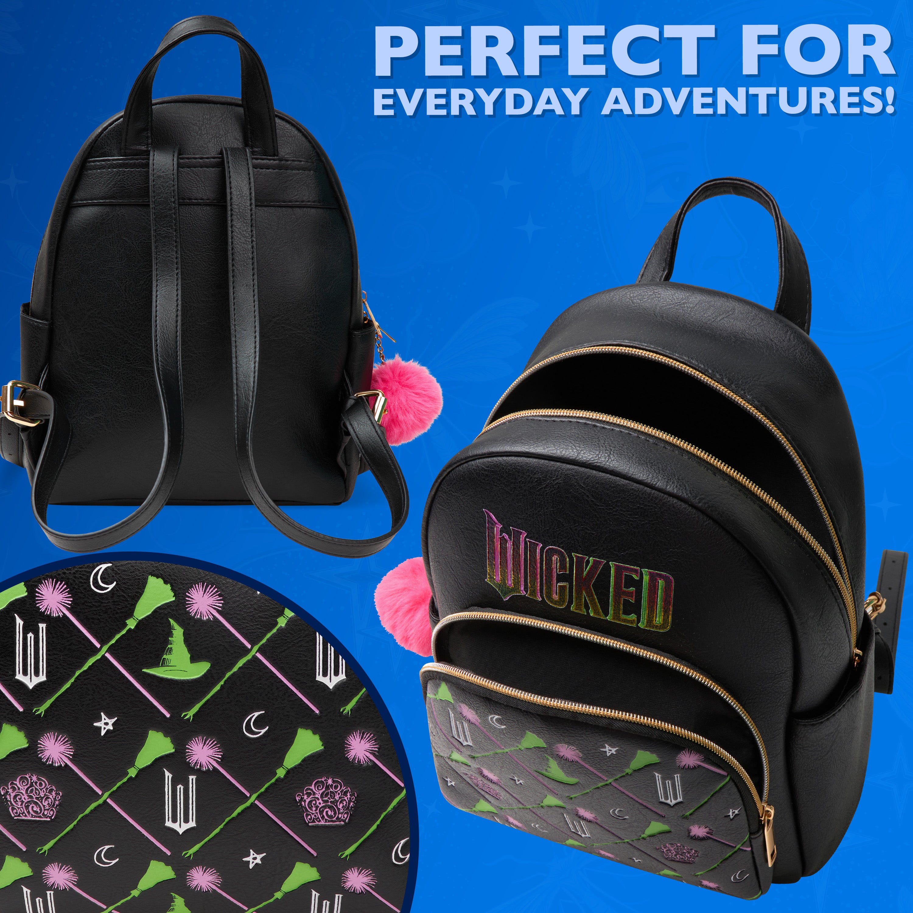 wicked-school-supplies-mini-sac-dos-simili-cuir-noir-elphaba-glinda image 3