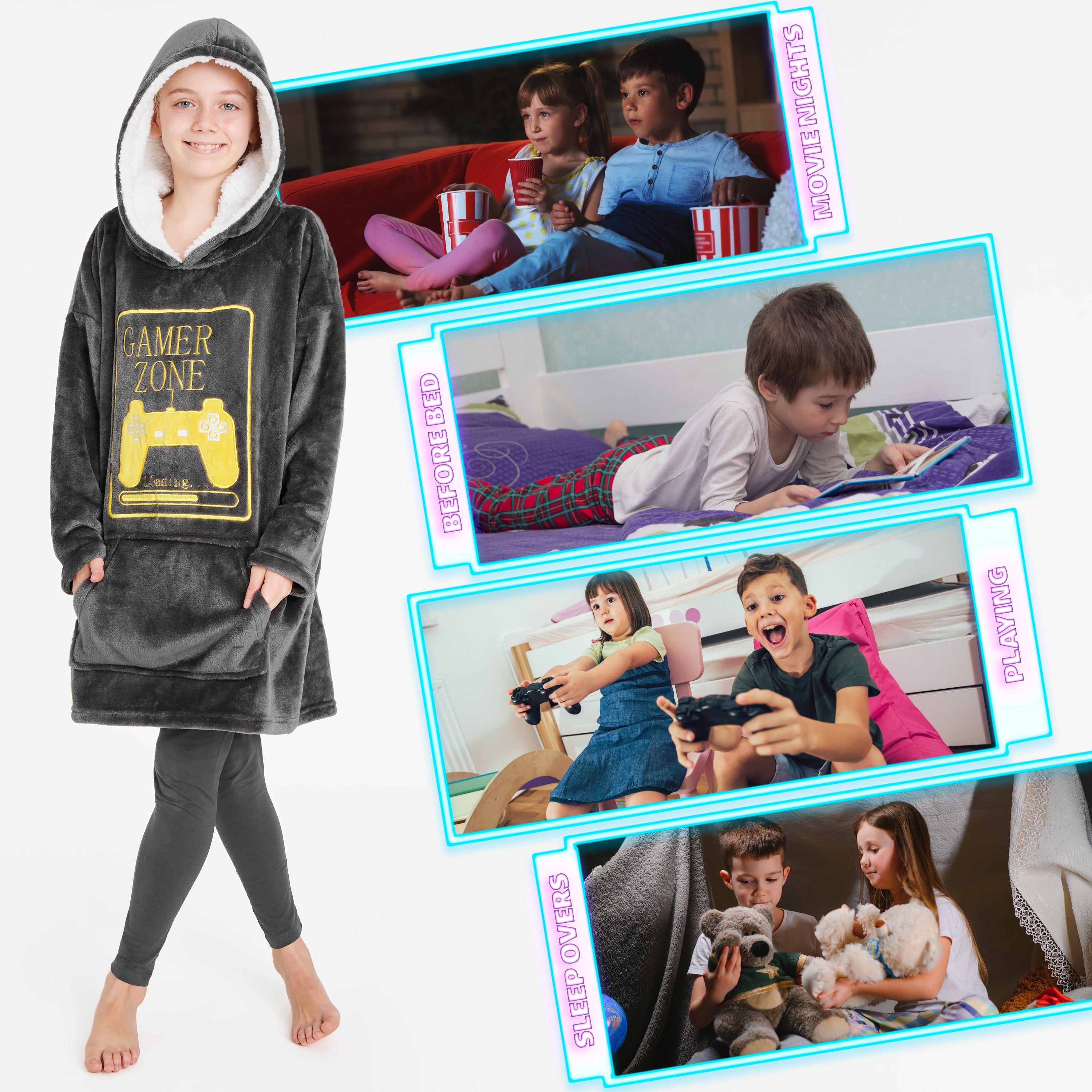 citycomfort-sweat-plaid-gar-on-polaire-oversize-enfant image 5