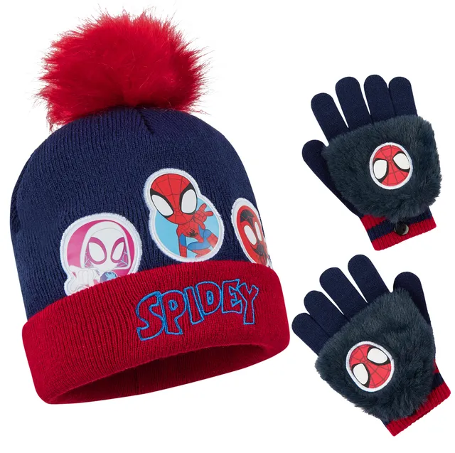 marvel-spiderman-bonnet-gants-ensemble-hiver-gar-on-chaud image 1