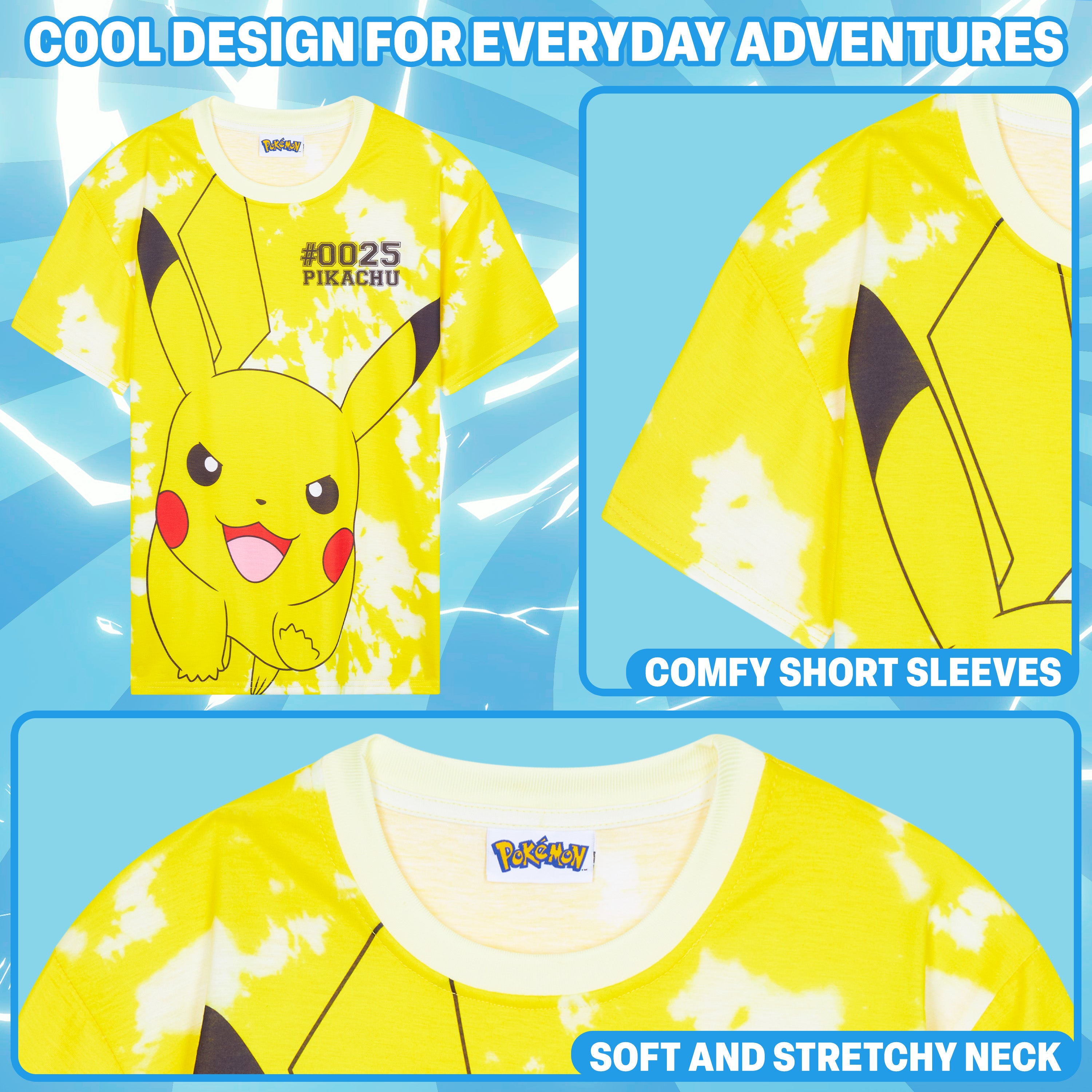 pok-mon-pikachu-t-shirt-gar-on-manche-courte-9-10-ans image 4