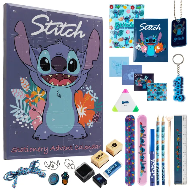 disney-stitch-calendrier-avent-papeterie-24-surprises-bleu image 1