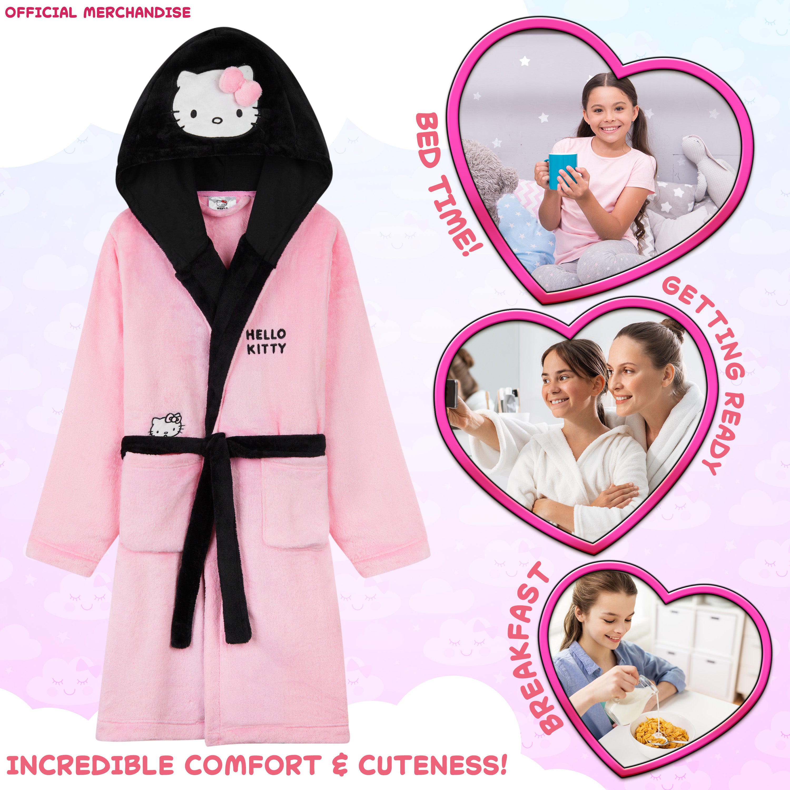 hello-kitty-peignoir-fille-polaire-capuche-9-10-ans-poches image 3