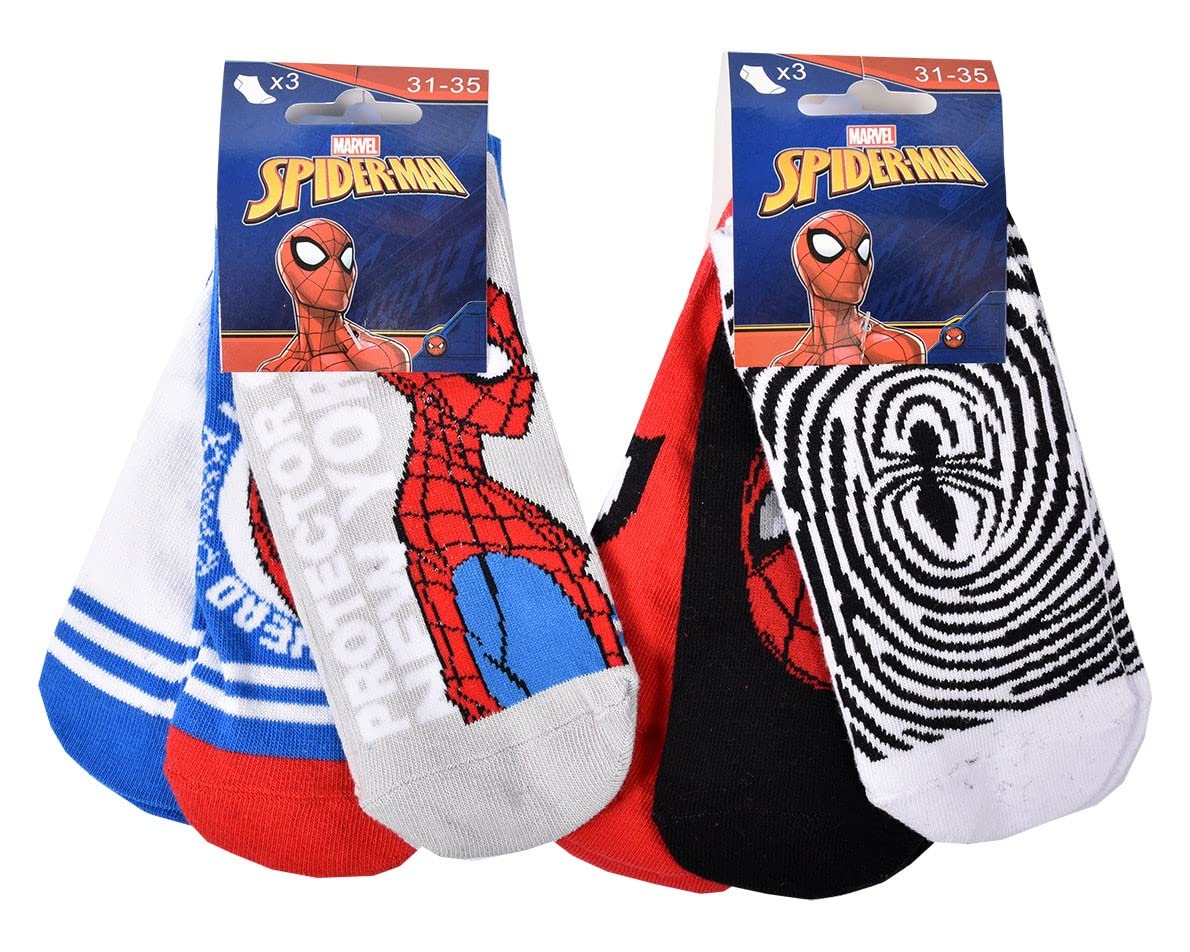 marvel-spiderman-lot-6-chaussettes-sneaker-gar-on-coton-2987 image 2