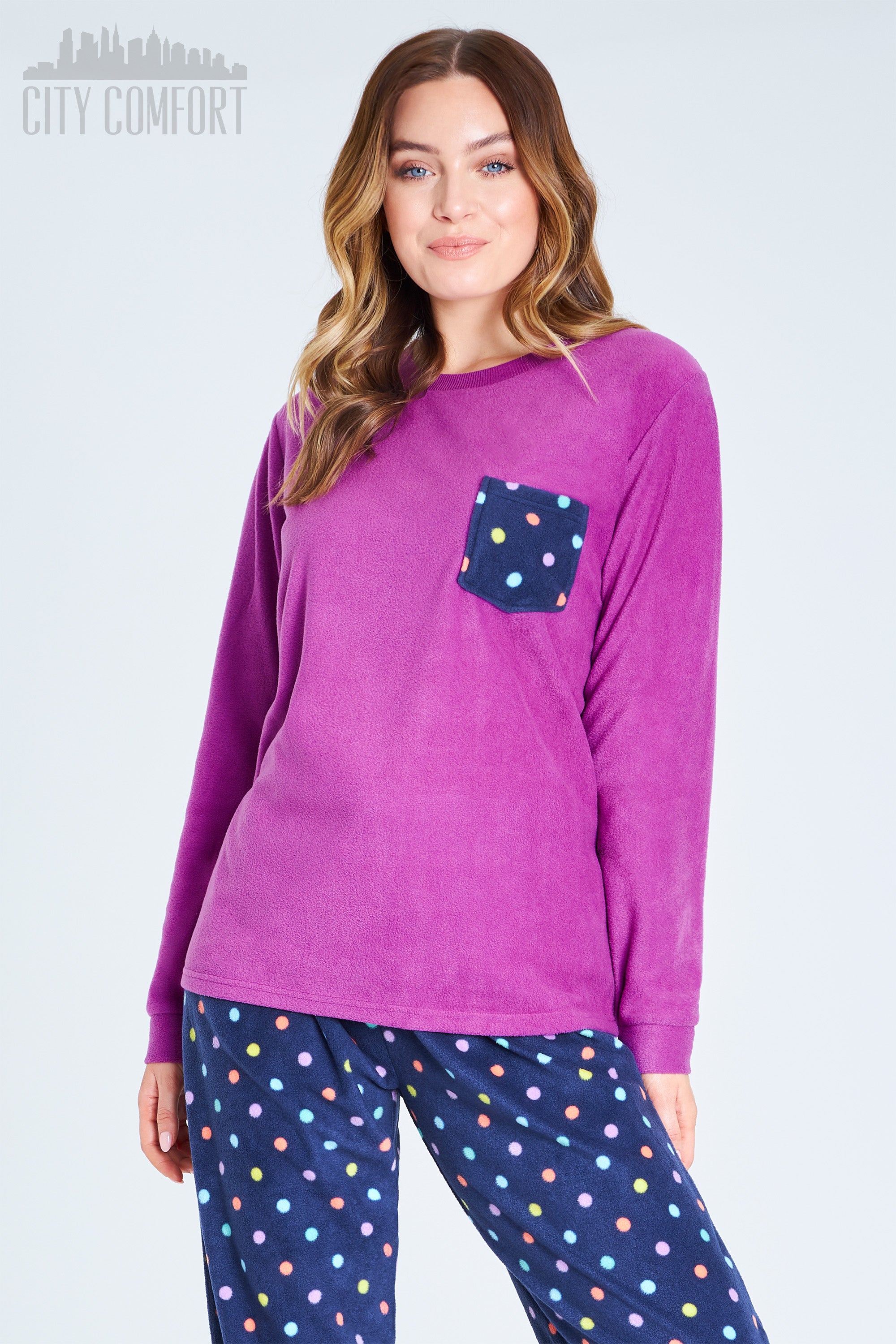 citycomfort-women-pyjama-femme-polaire-2-pi-ces-taille-m-chaud image 3