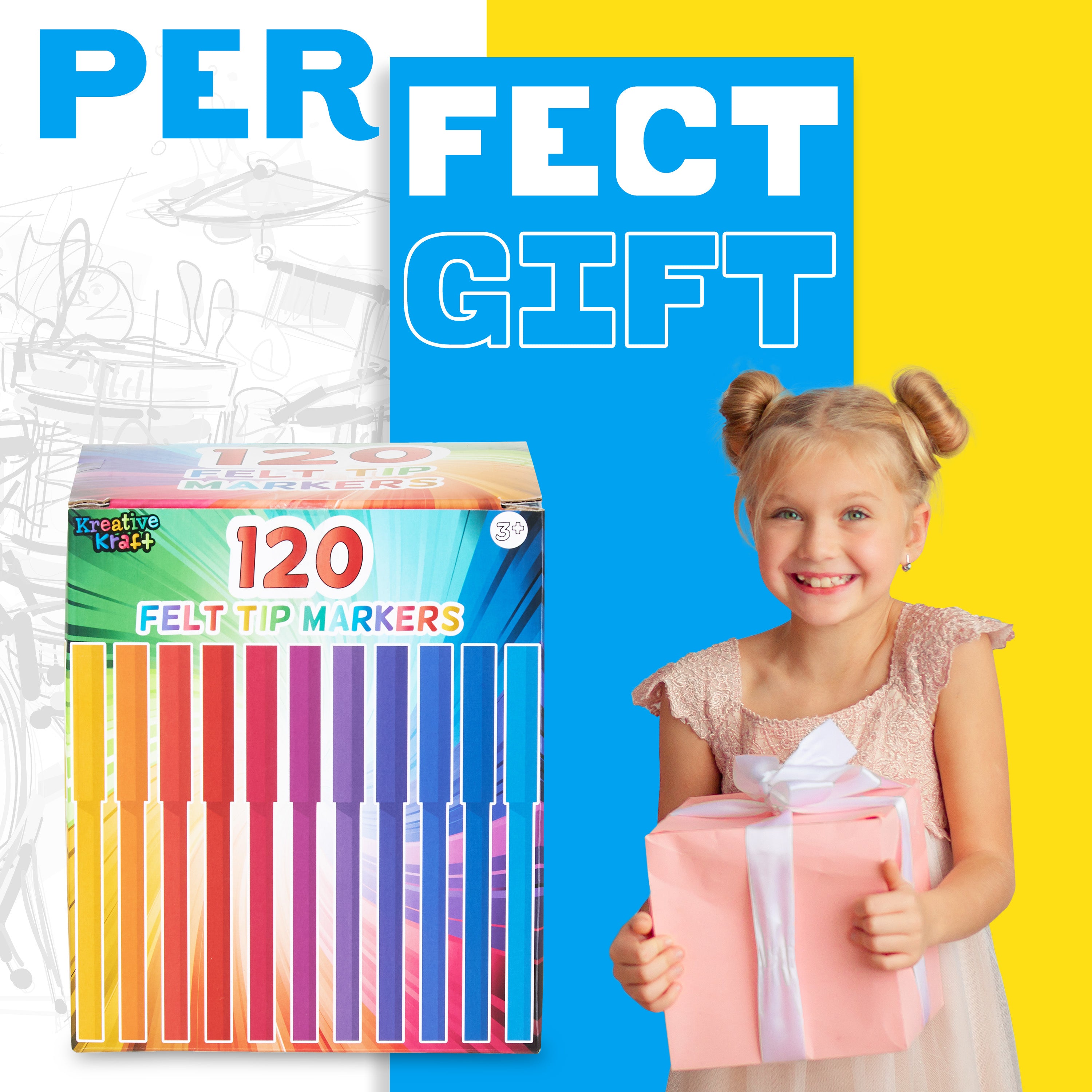 kreativekraft-school-supplies-lot-120-feutres-coloriage-lavables image 3