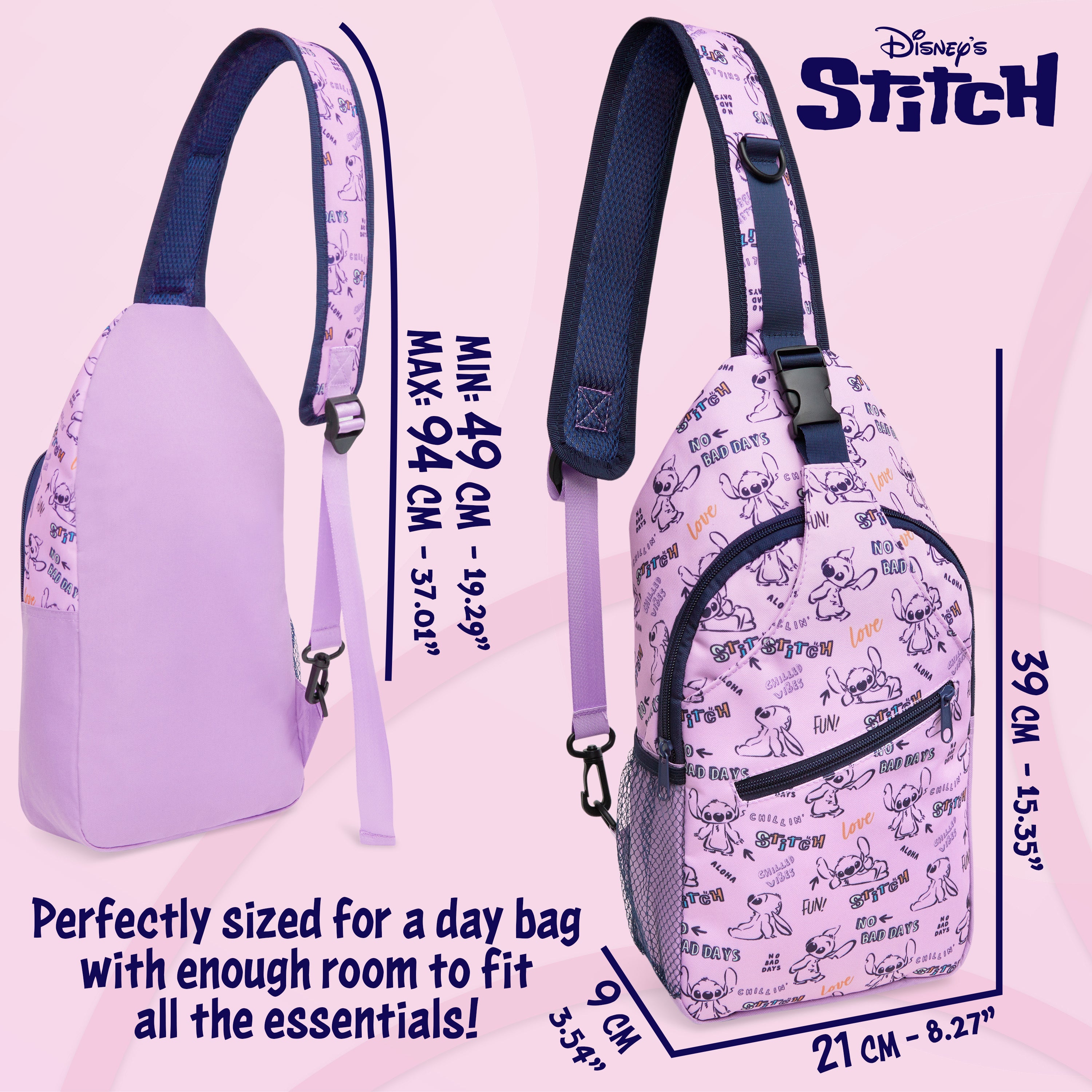 disney-stitch-sac-bandouli-re-fille-r-glable-4-poches image 6