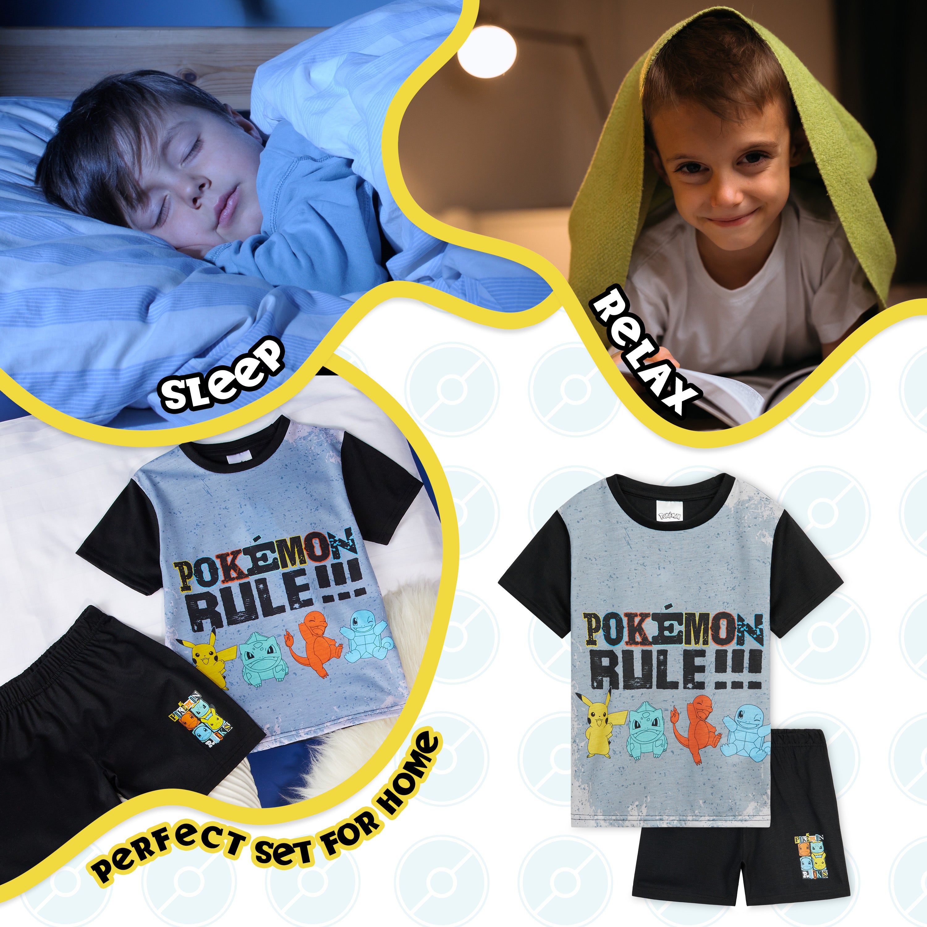 pok-mon-pyjama-gar-on-t-shirt-short-pikachu-7-8-ans image 5