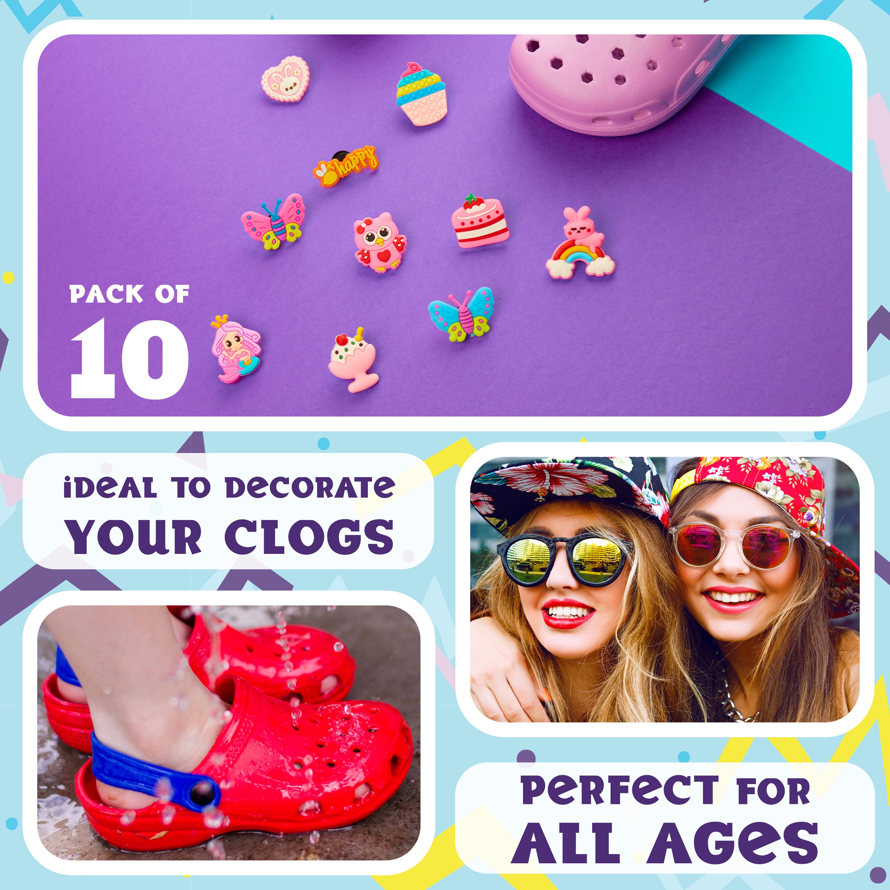 citycomfort-clog-charms-breloques-sabot-lot-10-rose image 5