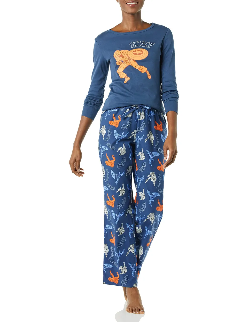 amazon-essentials-marvel-captain-america-pyjama-flanelle-femme image 1