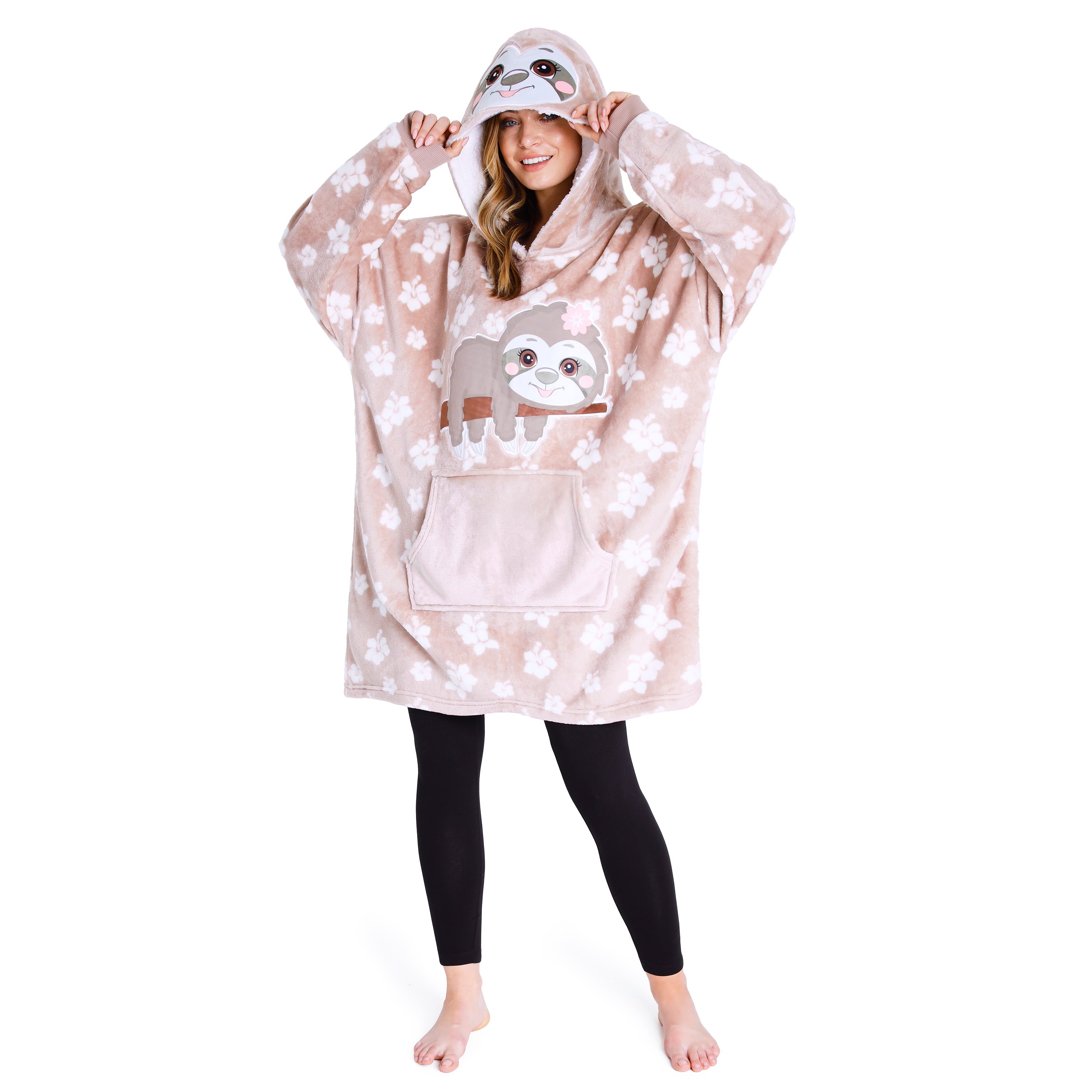 citycomfort-women-hoodie-plaid-polaire-paresseux-taille-unique image 1