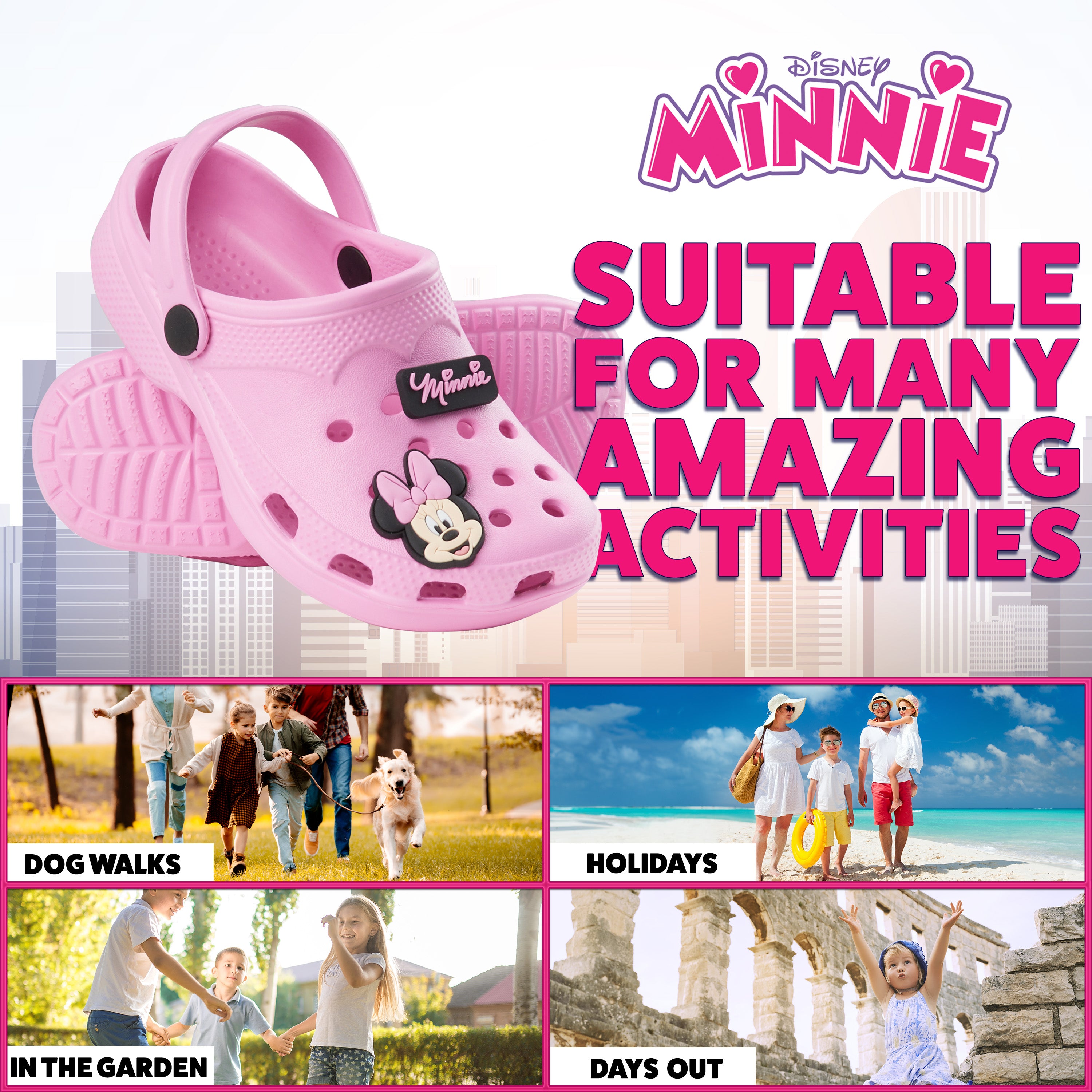 disney-sabots-fille-minnie-rose-charms-amovibles-plage image 5