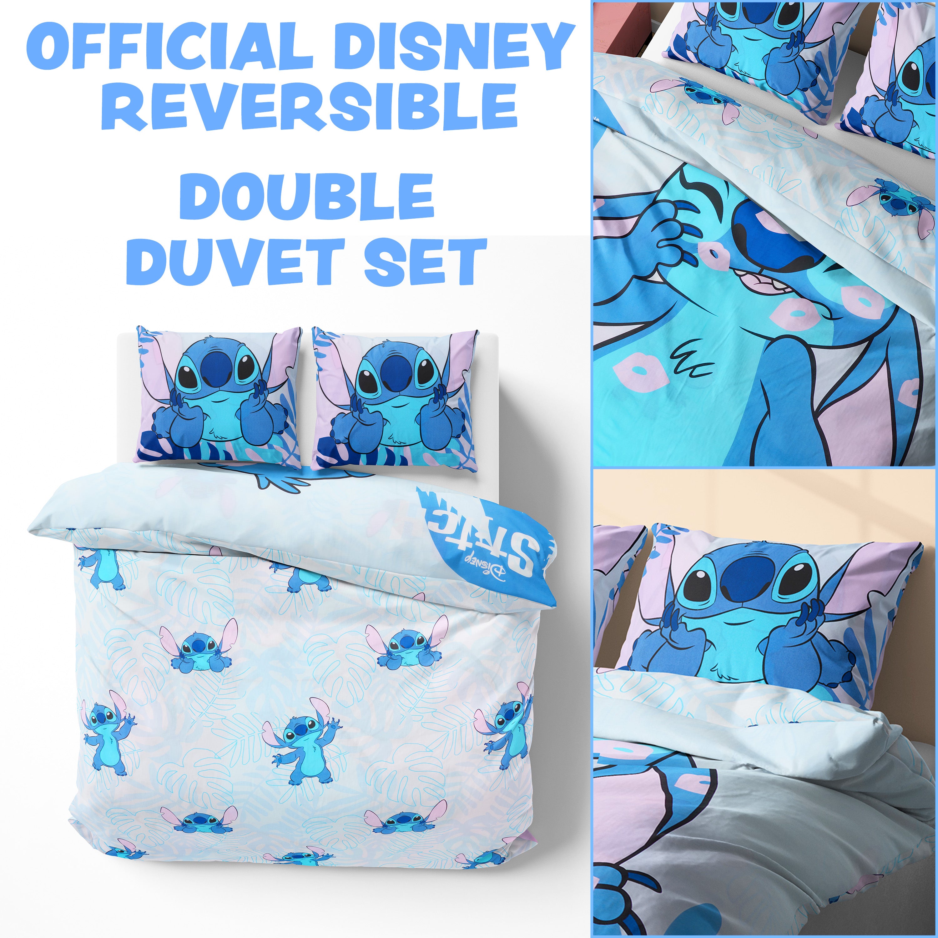 get-trend-stitch-housse-de-couette-double-bleue-taies image 2