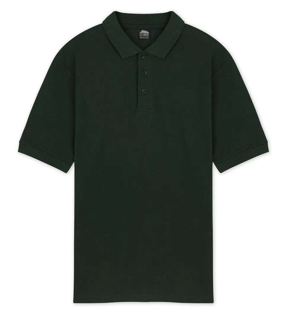citycomfort-men-polo-manche-courte-coton-vert-gris image 1