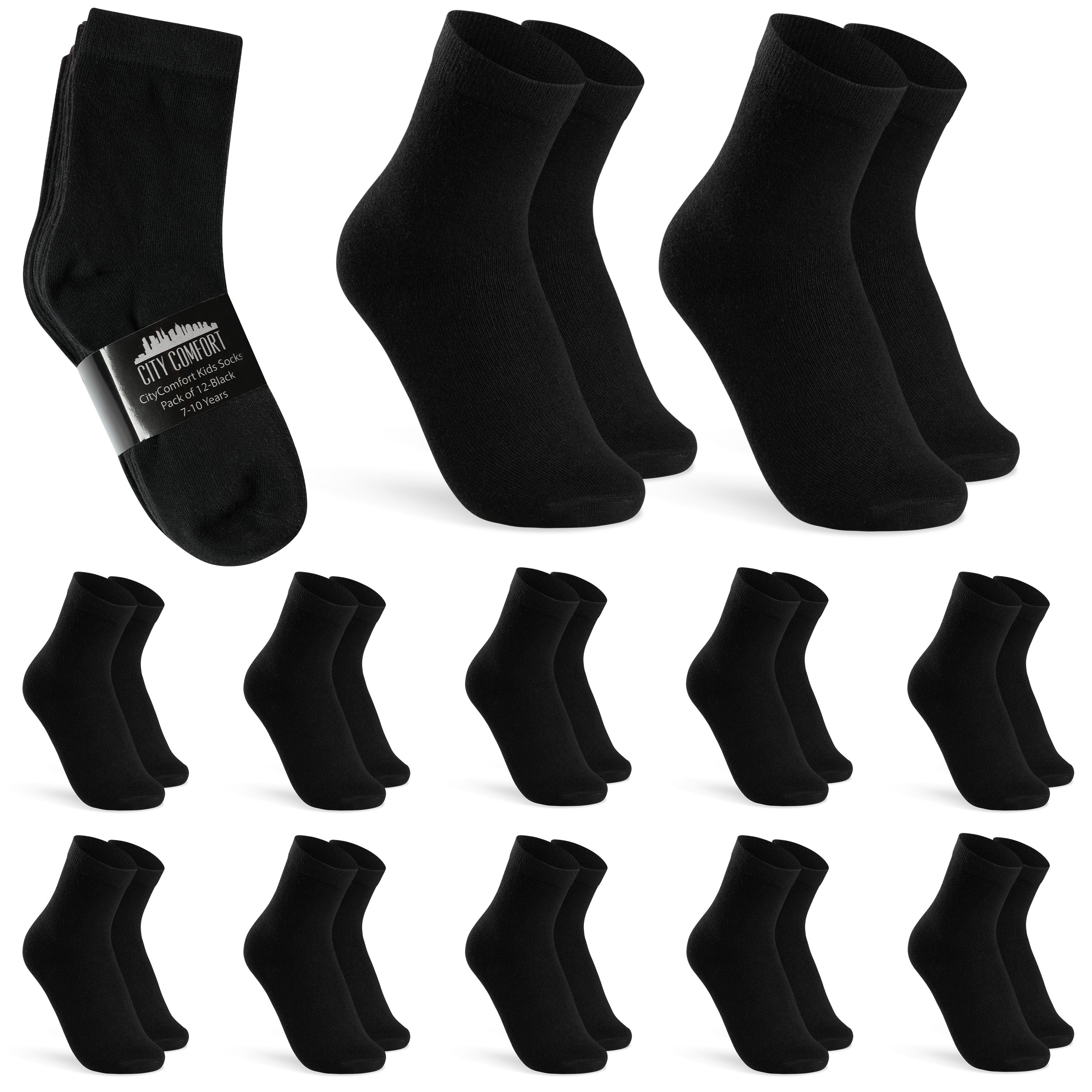 citycomfort-boys-chaussettes-mi-mollet-blanc-lot-de-12-coton image 7