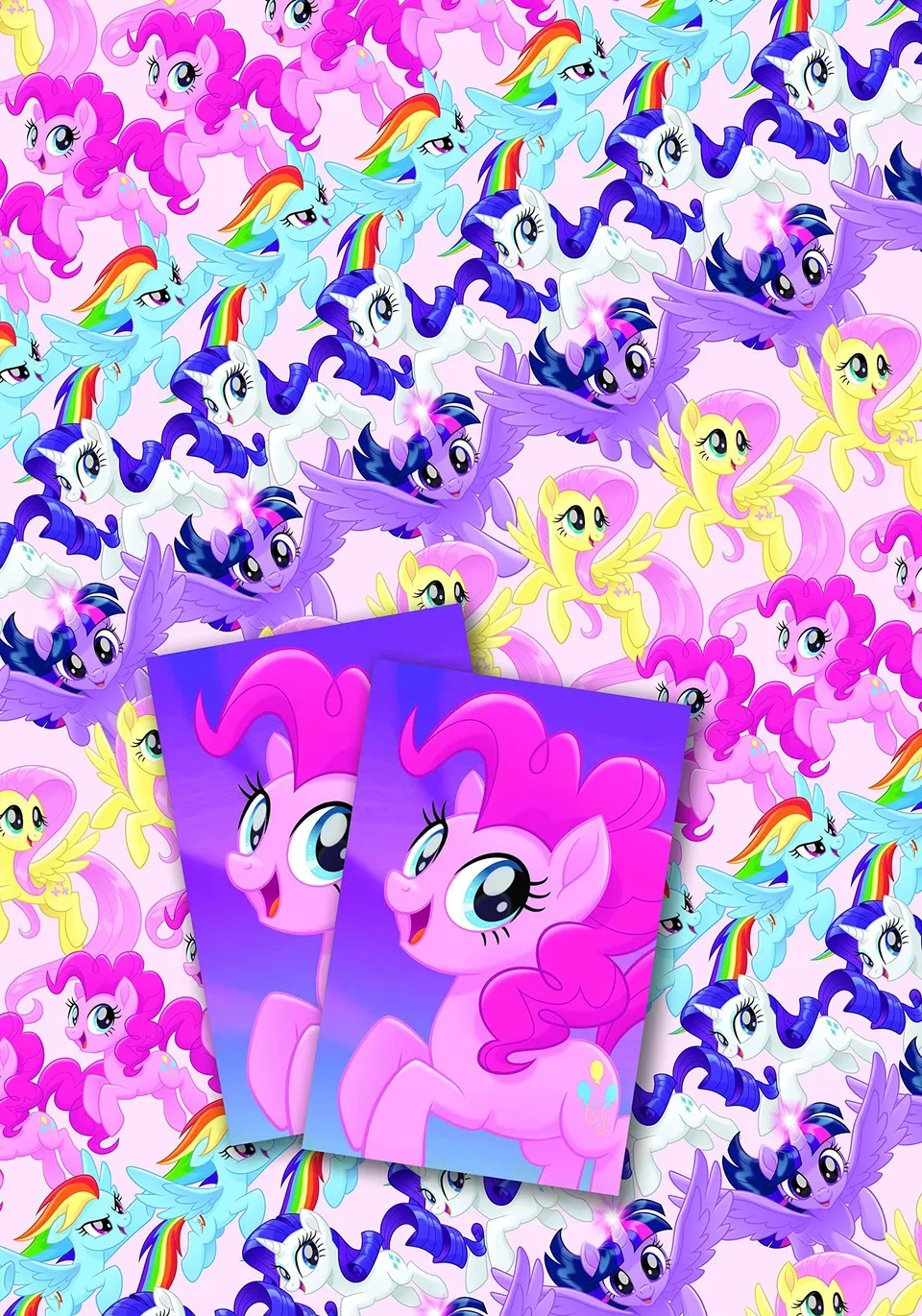 my-little-pony-papier-cadeau-lot-2-feuilles-tiquette-enfant image 1