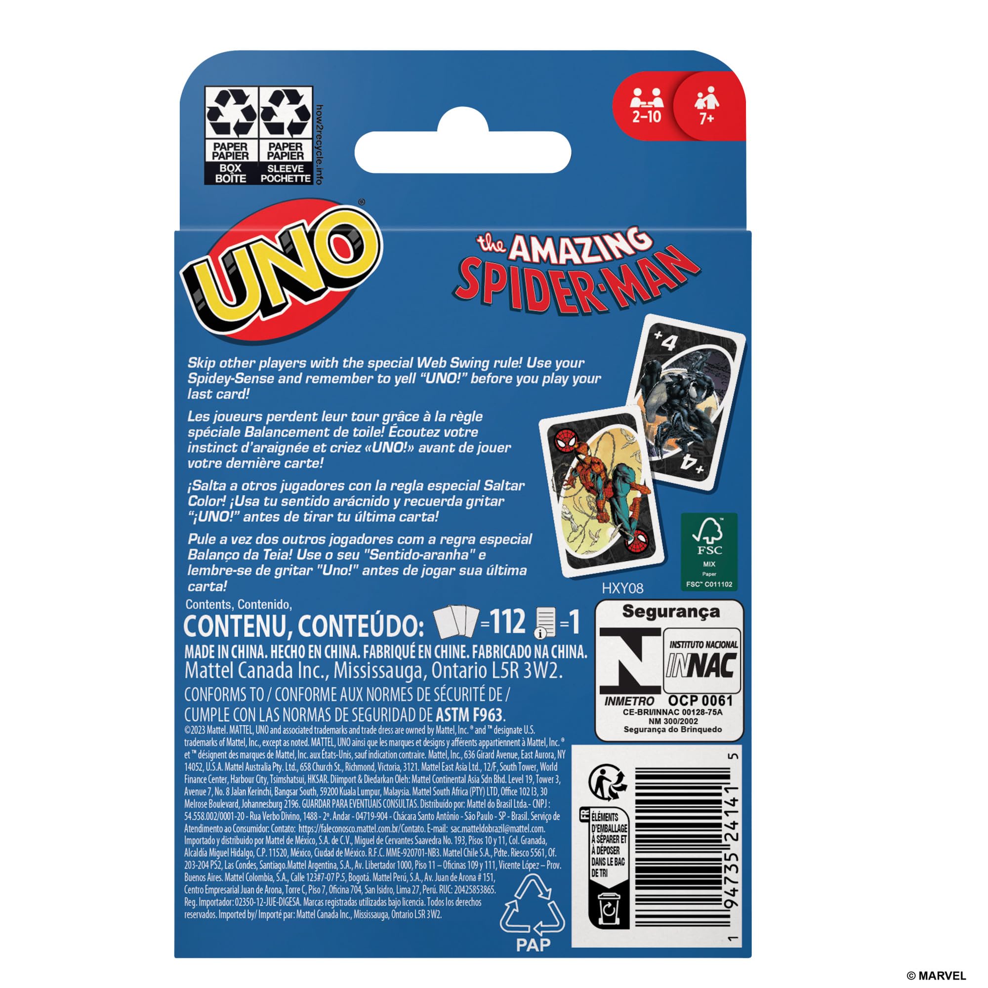 mattel-uno-spider-man-jeu-de-cartes-hxt27-d-s-7-ans image 3