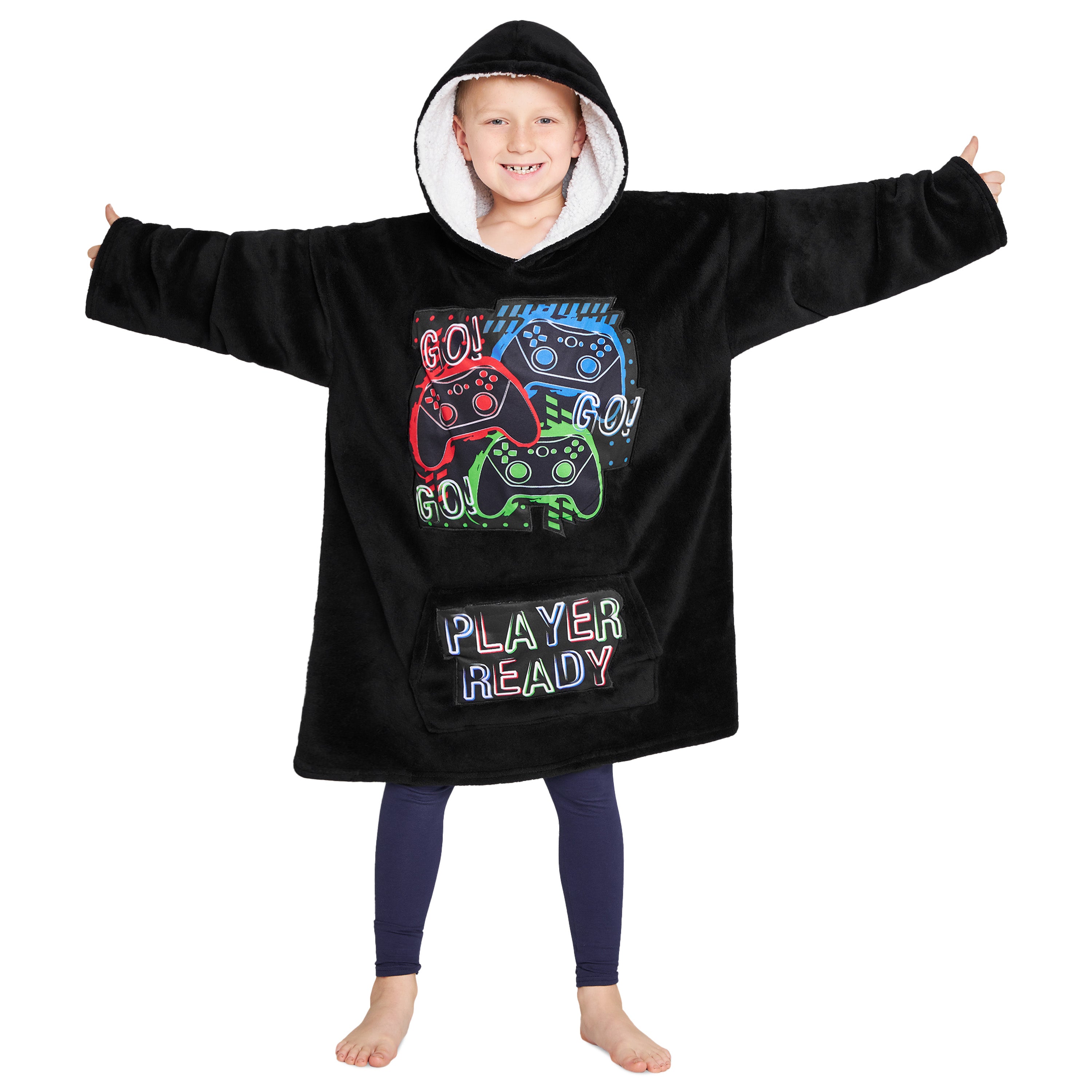 citycomfort-gamer-plaid-sweat-capuche-polaire-enfant-ado image 1
