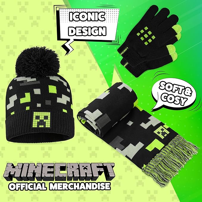get-trend-minecraft-bonnet-charpe-gants-gar-on-3-pi-ces-jnr image 3