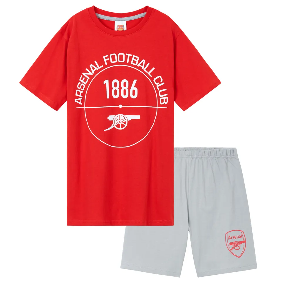 arsenal-fc-pyjama-court-gar-on-coton-rouge-gris-2-pi-ces image 1