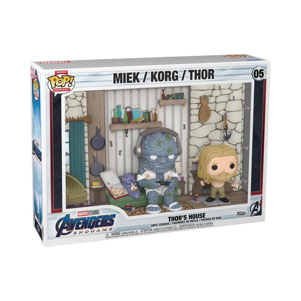 funko-pop-moments-deluxe-endgame-thor-s-house-figurine-thor-korg-miek image 1