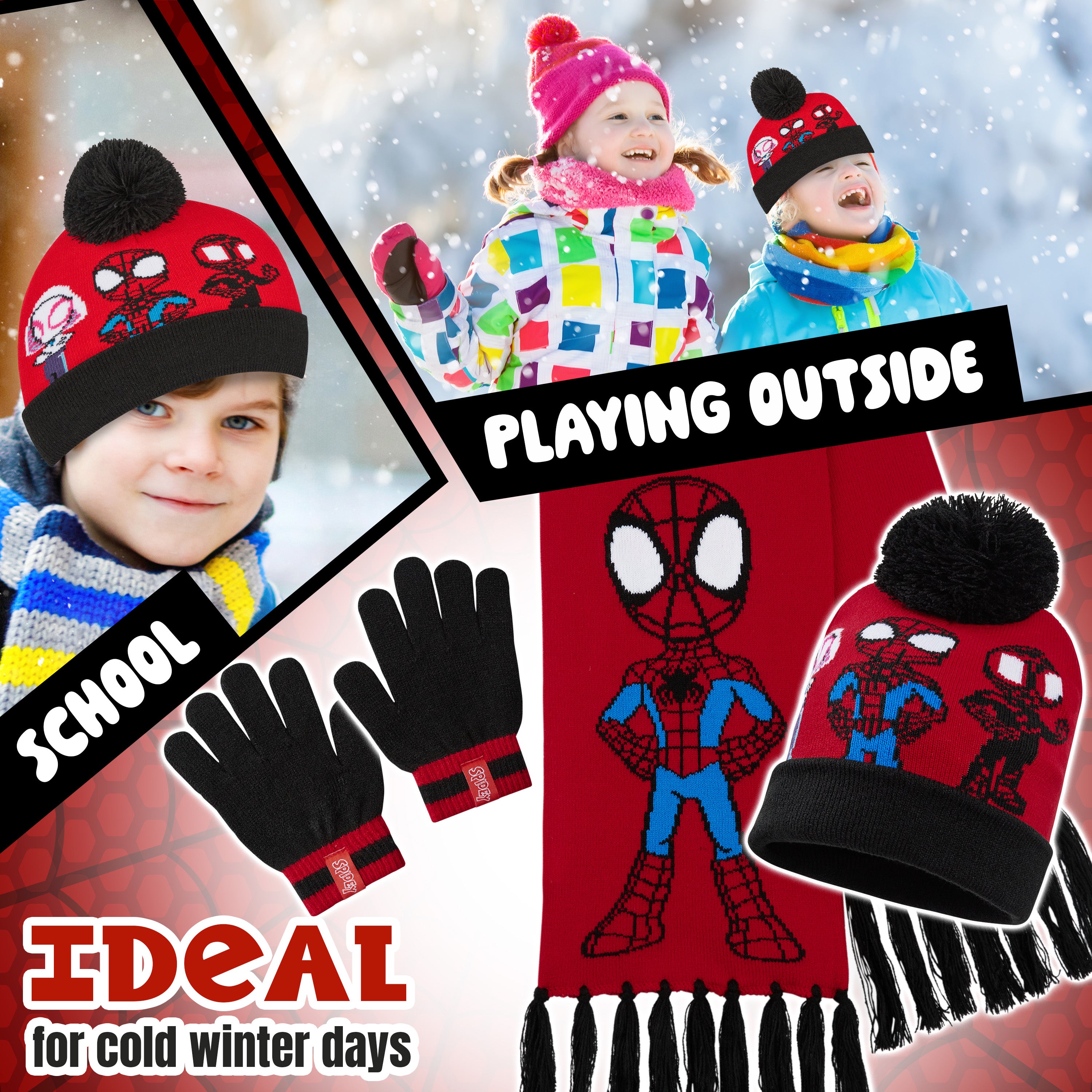 marvel-spiderman-ensemble-bonnet-gants-gar-on-hiver image 4