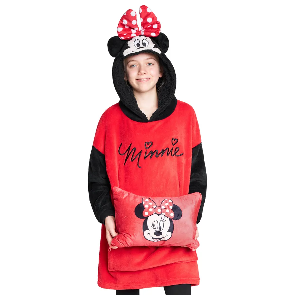 disney-sweat-plaid-enfant-minnie-rouge-2-en-1-oreiller image 1