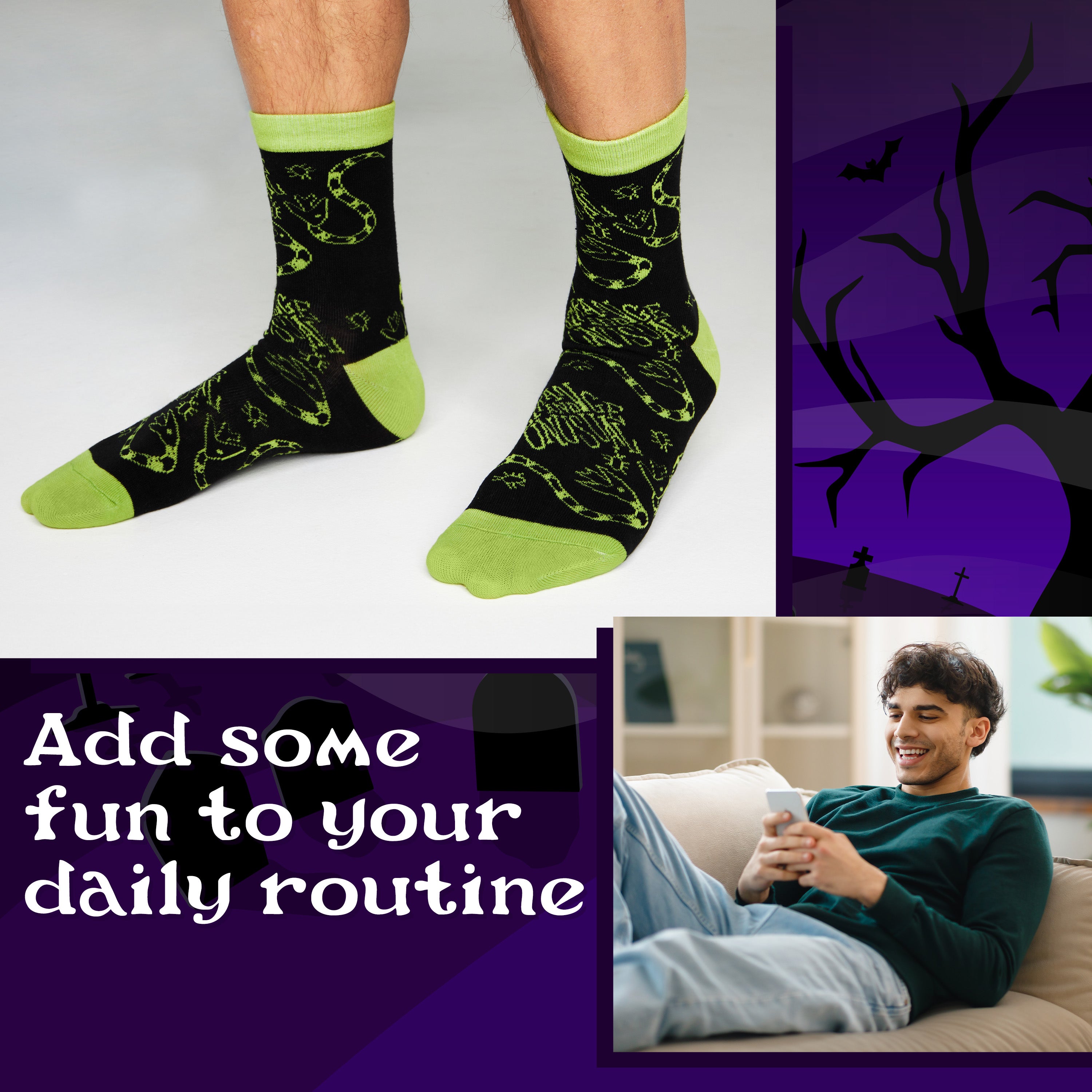 get-trend-beetlejuice-chaussettes-homme-mi-mollet-lot-de-5-coton image 3